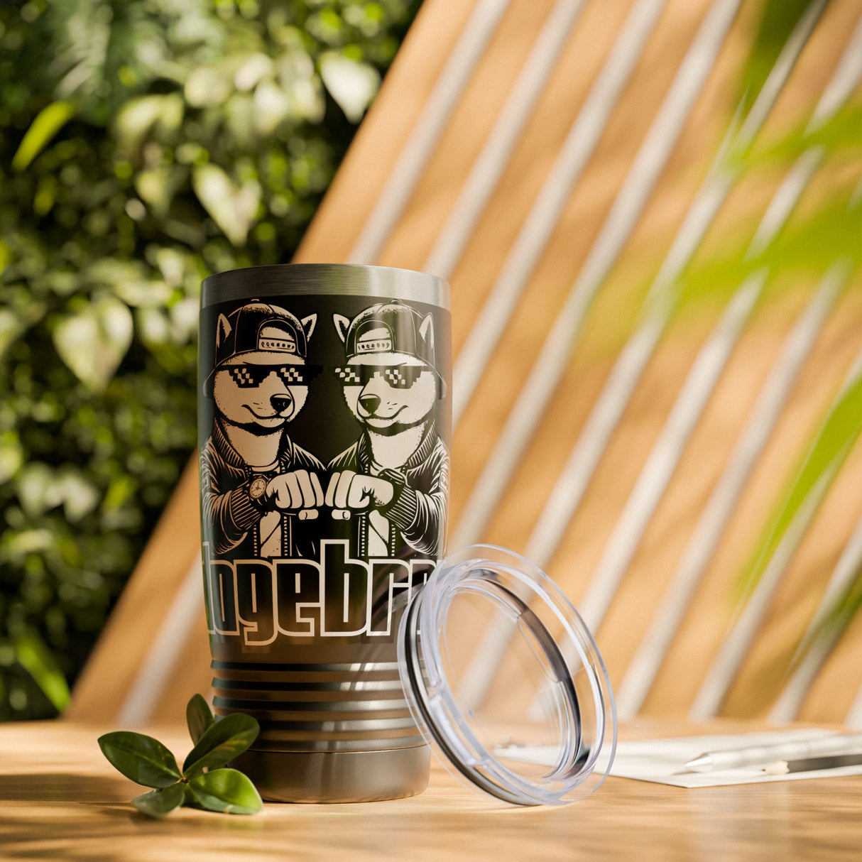 DOGEBROS "COOL" Ringneck Tumbler, 20oz - Perfect Gift for Dog Lovers, Travel Mug, Insulated Drinkware, Unique Coffee Cup, Funny Pet-Themed