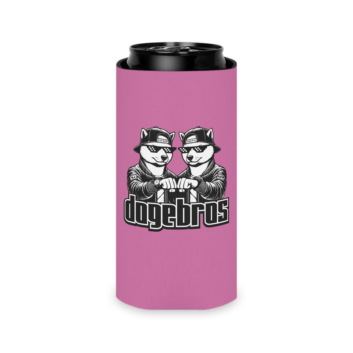 DOGEBROS Funny Can Cooler, Dog-Themed Party Favors, Perfect for BBQs, Tailgates, Gifts for Dog Lovers, Unique Drink Holder - LIGHT PINK