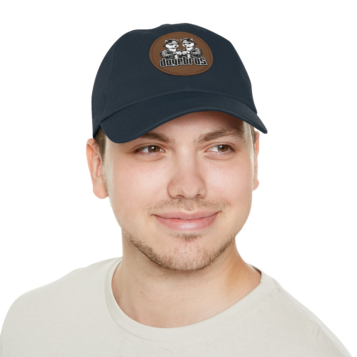 DOGEBROS Stylish Hat with Leather Patch, Casual Cap, Unique Gift for Dads, Trendy Accessories, Perfect for Everyday Wear or Special Occasions