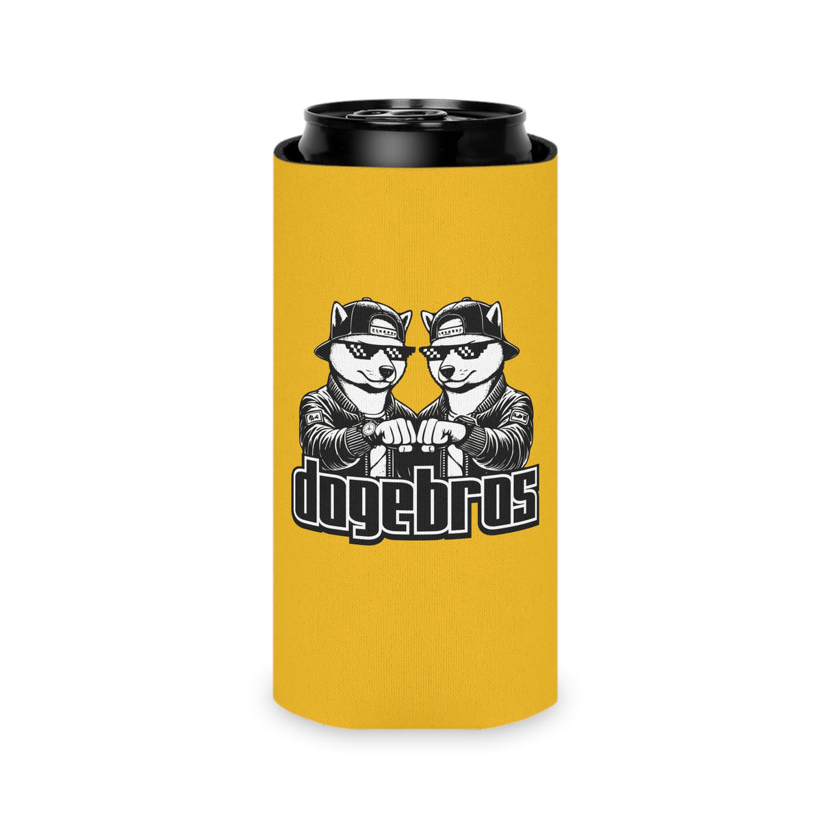 DOGEBROS Funny Can Cooler, Dog-Themed Party Favors, Perfect for BBQs, Tailgates, Gifts for Dog Lovers, Unique Drink Holder - YELLOW