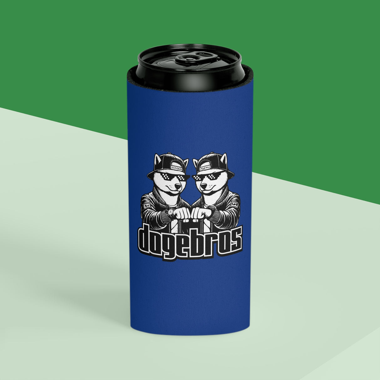 DOGEBROS Funny Can Cooler, Dog-Themed Party Favors, Perfect for BBQs, Tailgates, Gifts for Dog Lovers, Unique Drink Holder - DARK BLUE