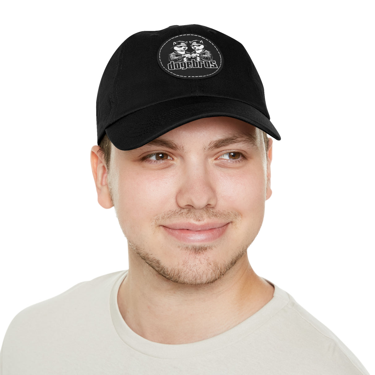 DOGEBROS Stylish Hat with Leather Patch, Casual Cap, Unique Gift for Dads, Trendy Accessories, Perfect for Everyday Wear or Special Occasions