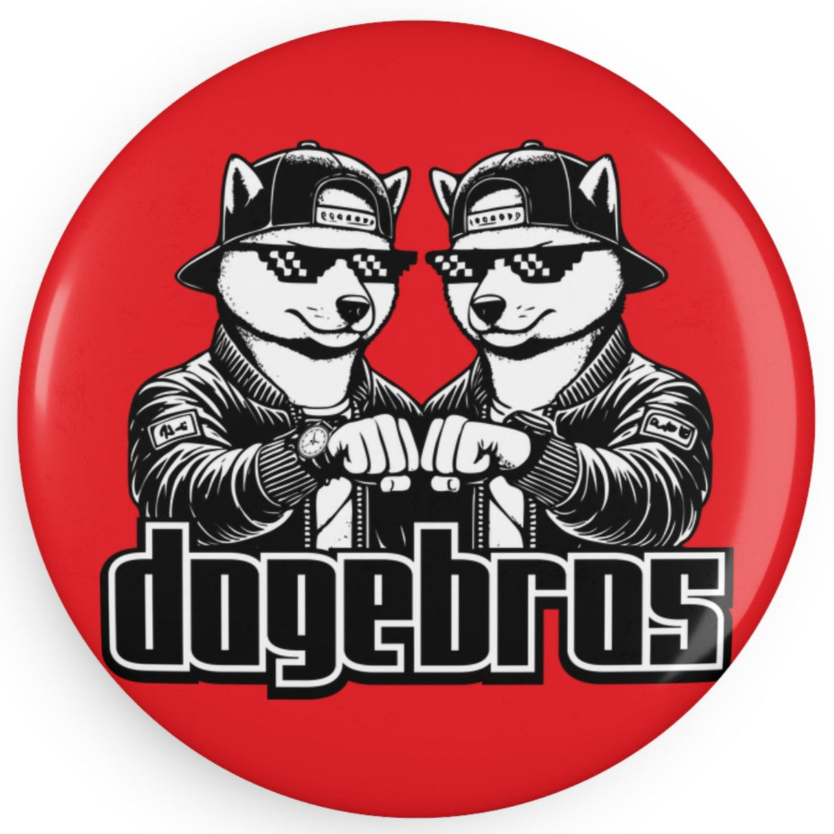 DOGEBROS Button Magnet | Fun Refrigerator Decor, Collectible Gift, Unique Office Accessory, Cool Doge Merchandise, Perfect for Dog Lovers