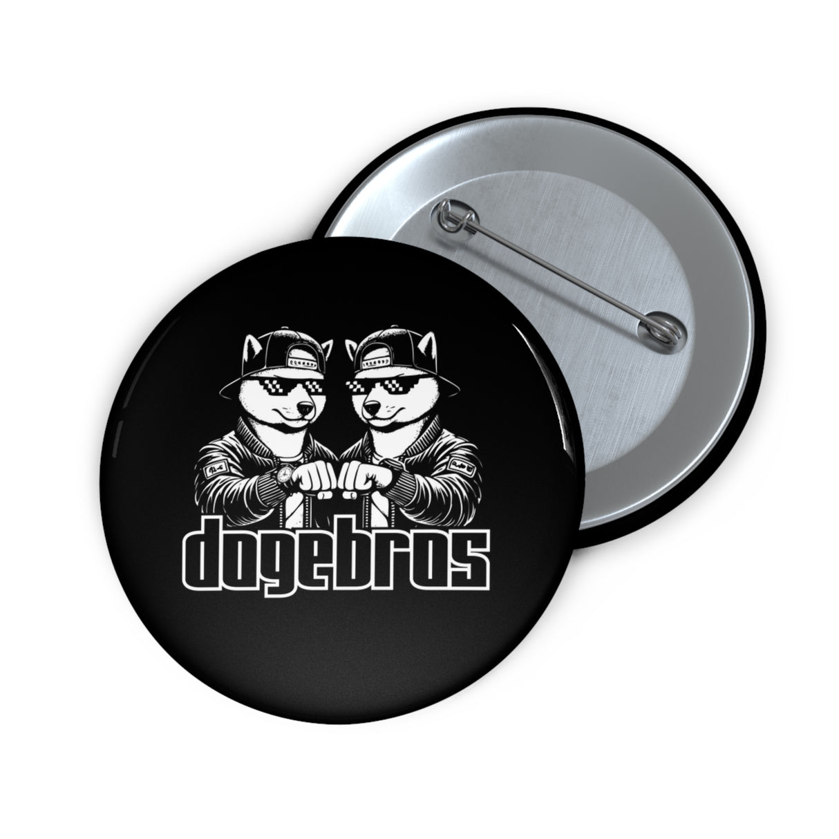 DOGEBROS Pin Buttons, Fun Badges for Gifts, Stylish Friends Accessories, Collectible Pins, Unique Party Favors - BLACK
