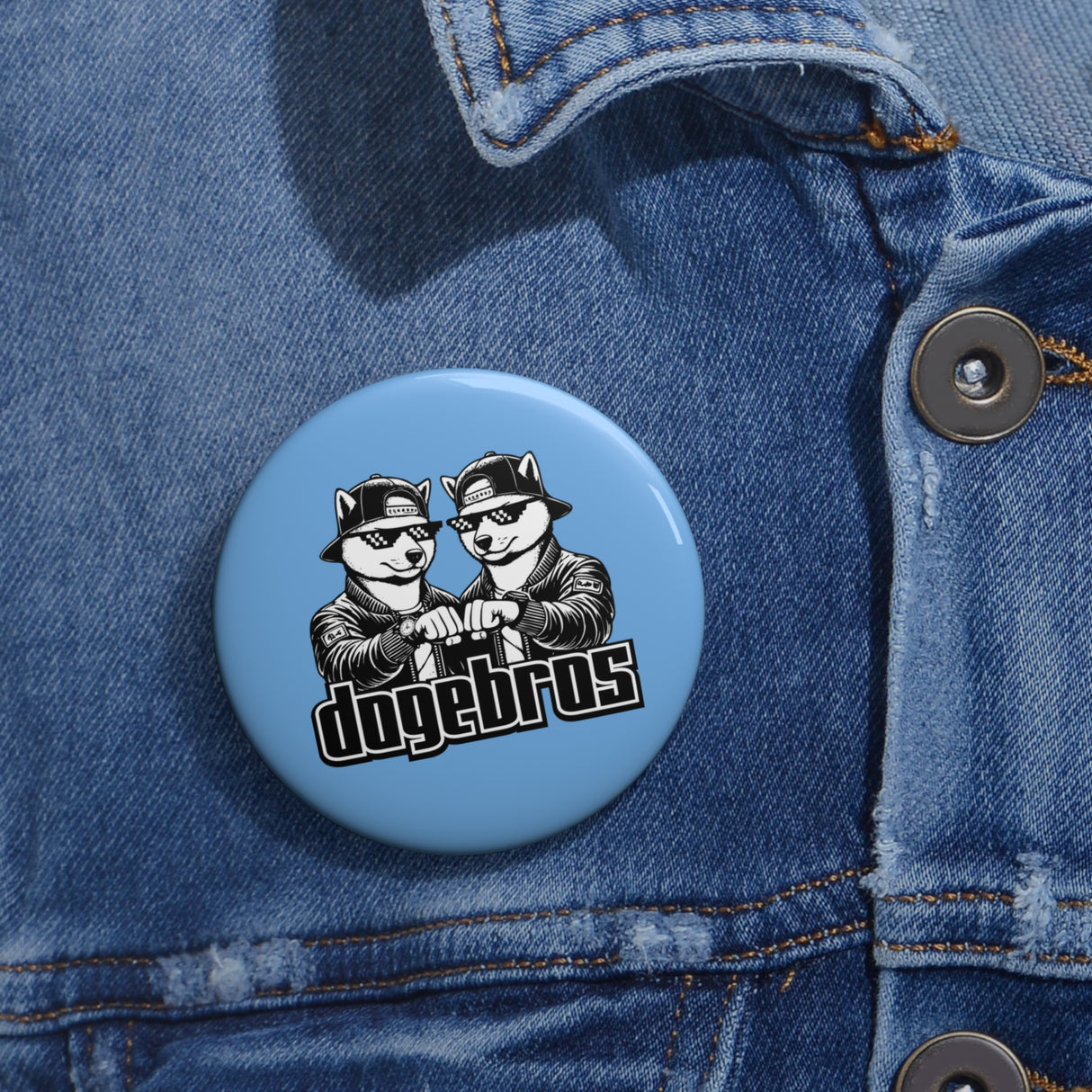DOGEBROS Pin Buttons, Fun Badges for Gifts, Stylish Friends Accessories, Collectible Pins, Unique Party Favors - LIGHT BLUE