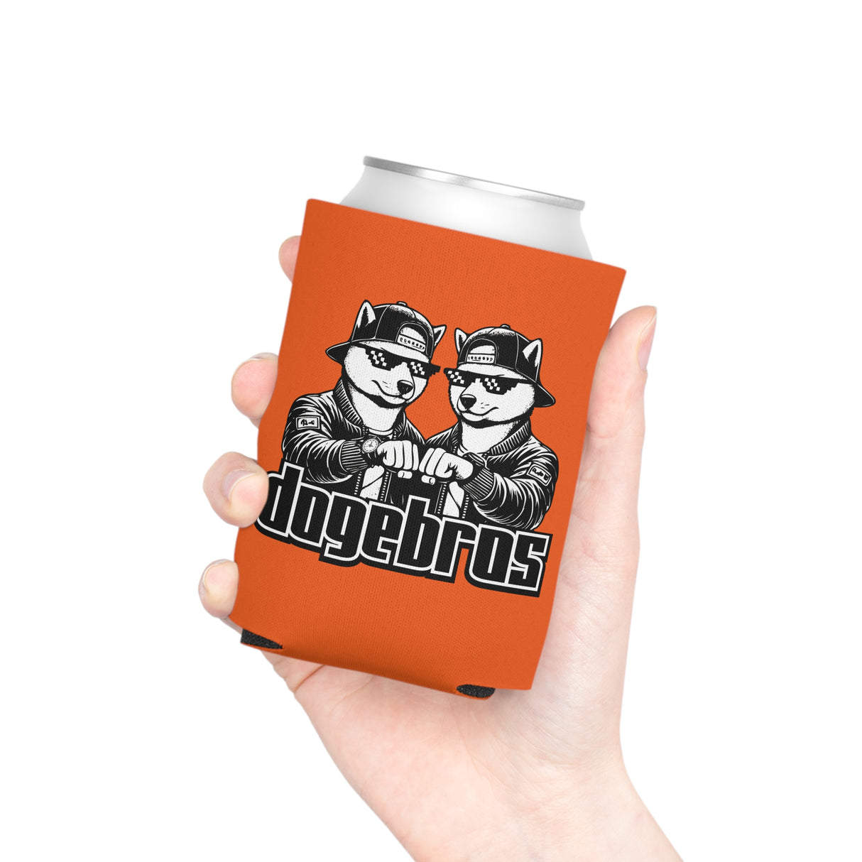 DOGEBROS Funny Can Cooler, Dog-Themed Party Favors, Perfect for BBQs, Tailgates, Gifts for Dog Lovers, Unique Drink Holder - ORANGE