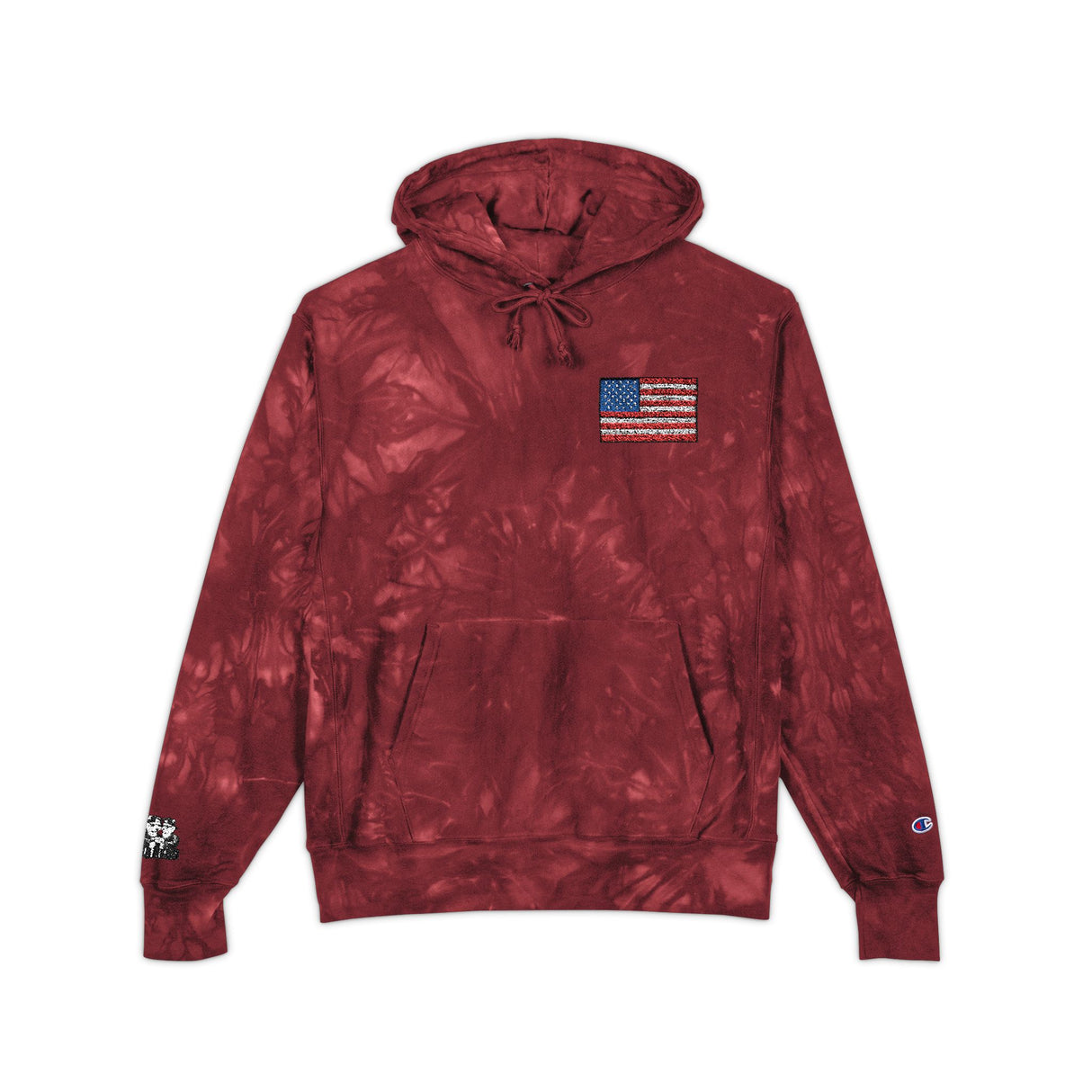 DOGEBROS "ORIGINAL USA" Patriotic Tie-Dye Hoodie | Unisex Champion Sweatshirt, Cozy Outerwear, Gift for Him/Her, Holiday Apparel, Casual Fashion