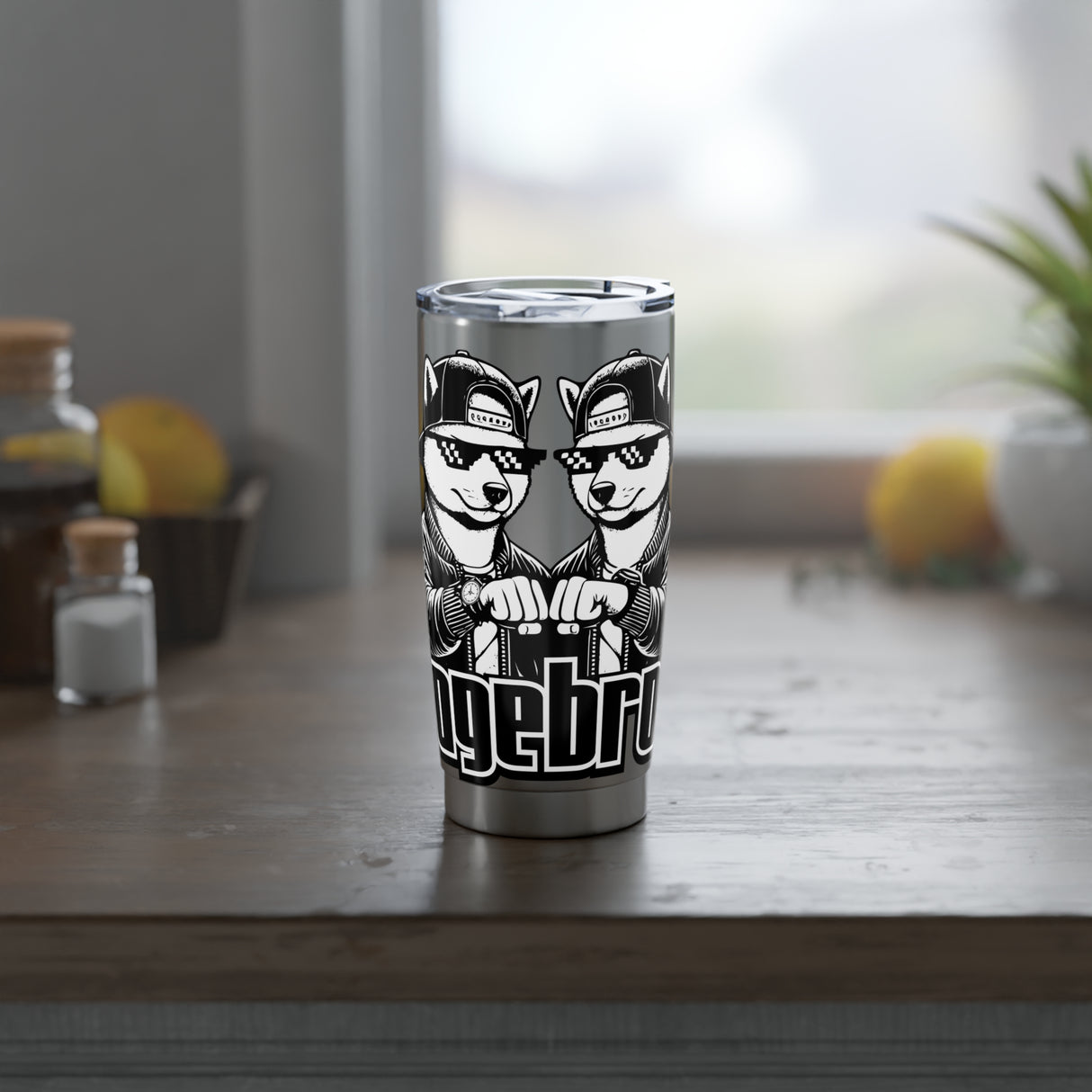 DOGEBROS Premium Vagabond Cool Vibes 20oz Tumbler | Stylish Travel Mug, Hipster Drinkware, Gift for Travelers, Summer BBQ, Personalized Coffee Cup