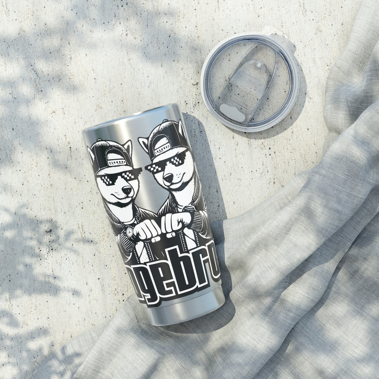 DOGEBROS Premium Vagabond Cool Vibes 20oz Tumbler | Stylish Travel Mug, Hipster Drinkware, Gift for Travelers, Summer BBQ, Personalized Coffee Cup