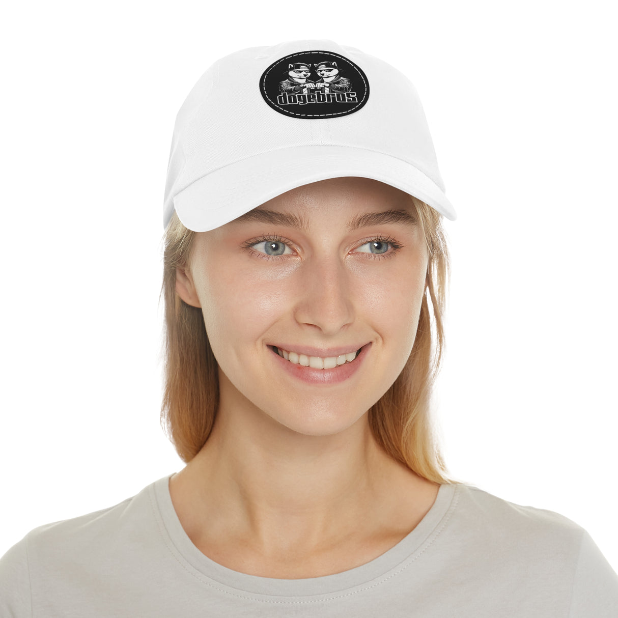 DOGEBROS Stylish Hat with Leather Patch, Casual Cap, Unique Gift for Dads, Trendy Accessories, Perfect for Everyday Wear or Special Occasions