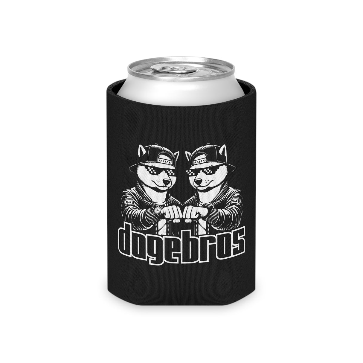 DOGEBROS Funny Can Cooler, Dog-Themed Party Favors, Perfect for BBQs, Tailgates, Gifts for Dog Lovers, Unique Drink Holder - BLACK