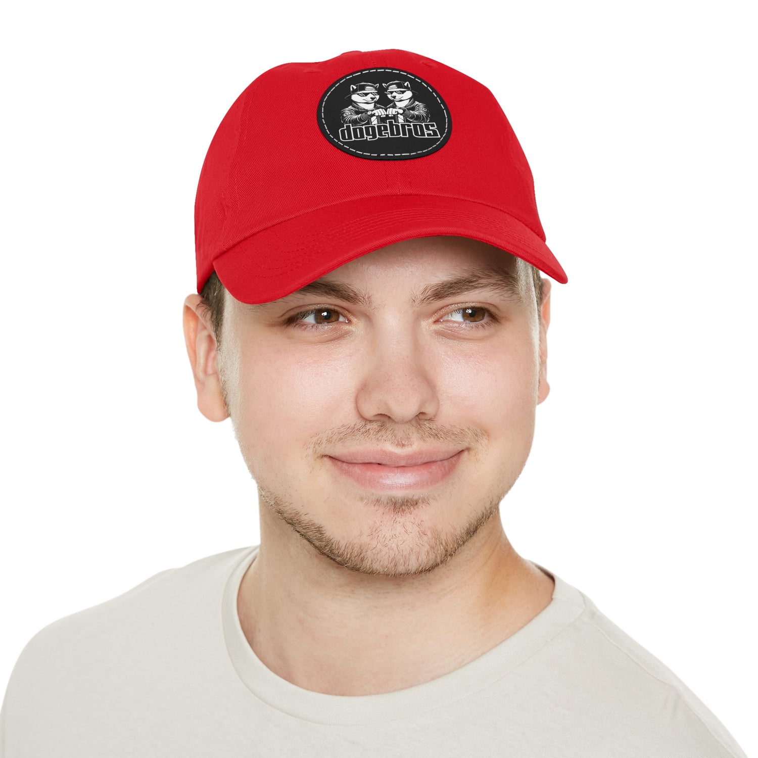 DOGEBROS Stylish Hat with Leather Patch, Casual Cap, Unique Gift for Dads, Trendy Accessories, Perfect for Everyday Wear or Special Occasions