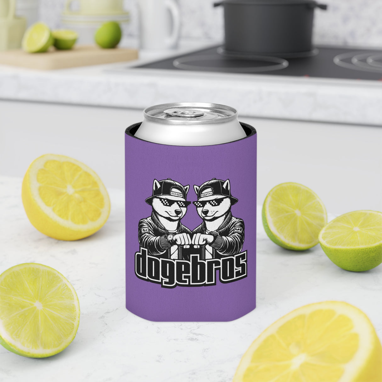 DOGEBROS Funny Can Cooler, Dog-Themed Party Favors, Perfect for BBQs, Tailgates, Gifts for Dog Lovers, Unique Drink Holder - LIGHT PURPLE