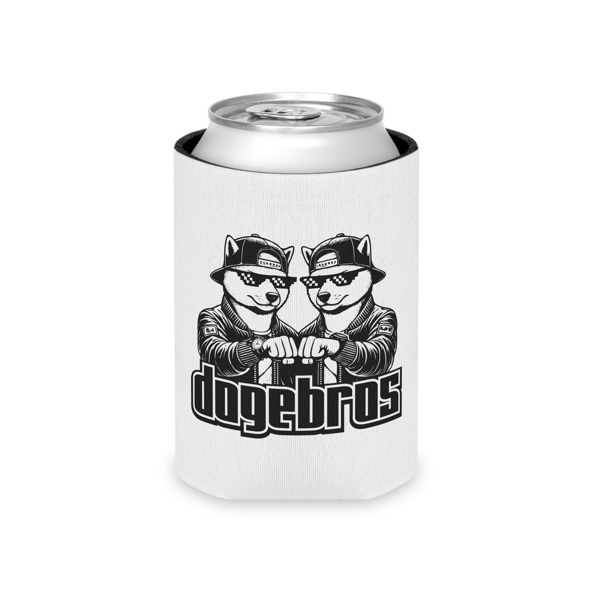DOGEBROS Funny Can Cooler, Dog-Themed Party Favors, Perfect for BBQs, Tailgates, Gifts for Dog Lovers, Unique Drink Holder - WHITE