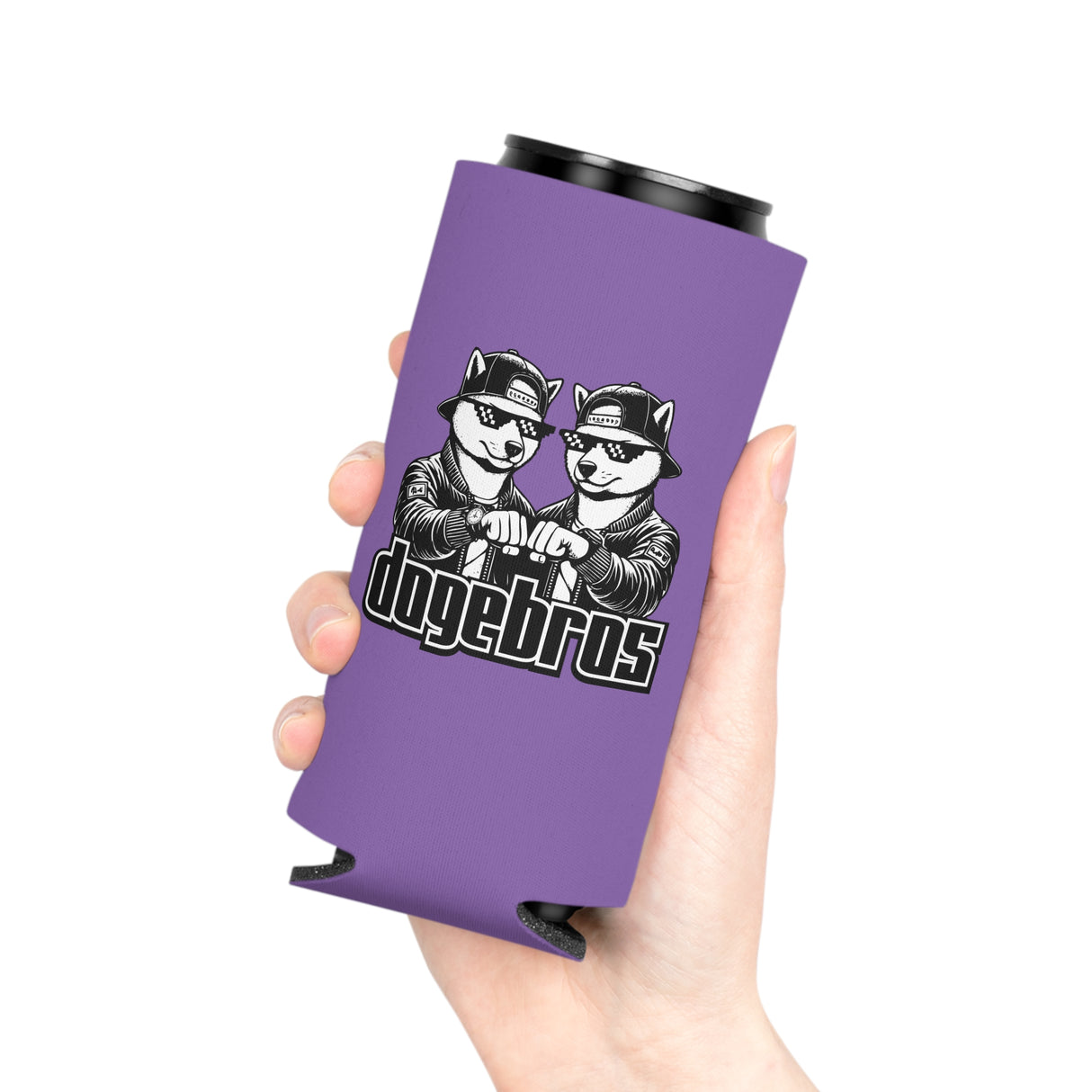 DOGEBROS Funny Can Cooler, Dog-Themed Party Favors, Perfect for BBQs, Tailgates, Gifts for Dog Lovers, Unique Drink Holder - LIGHT PURPLE