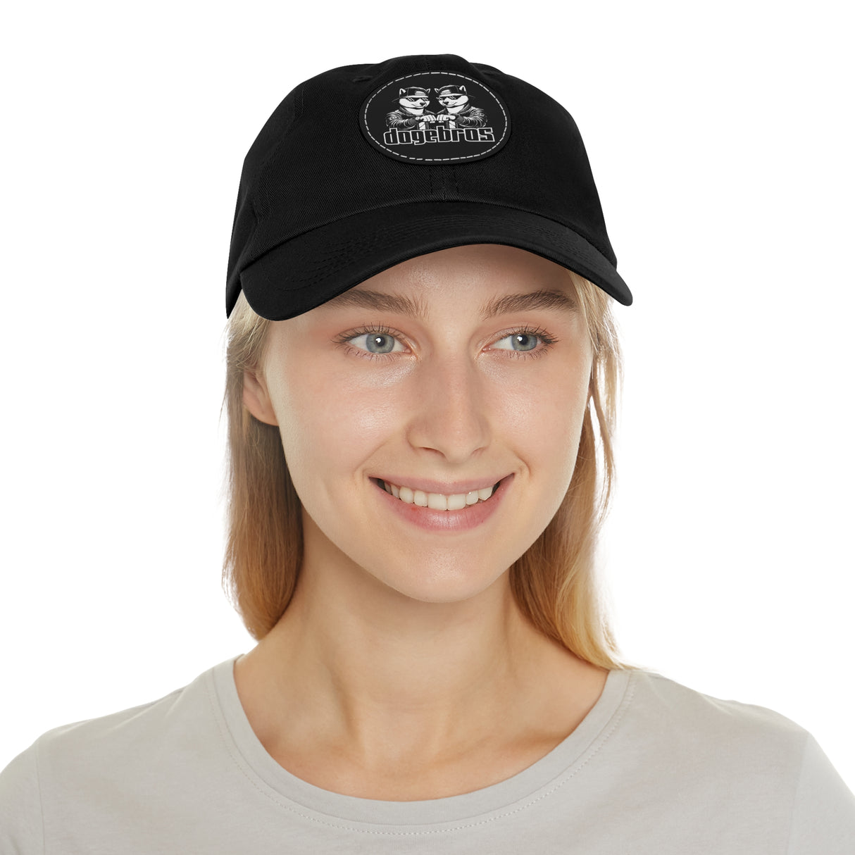 DOGEBROS Stylish Hat with Leather Patch, Casual Cap, Unique Gift for Dads, Trendy Accessories, Perfect for Everyday Wear or Special Occasions
