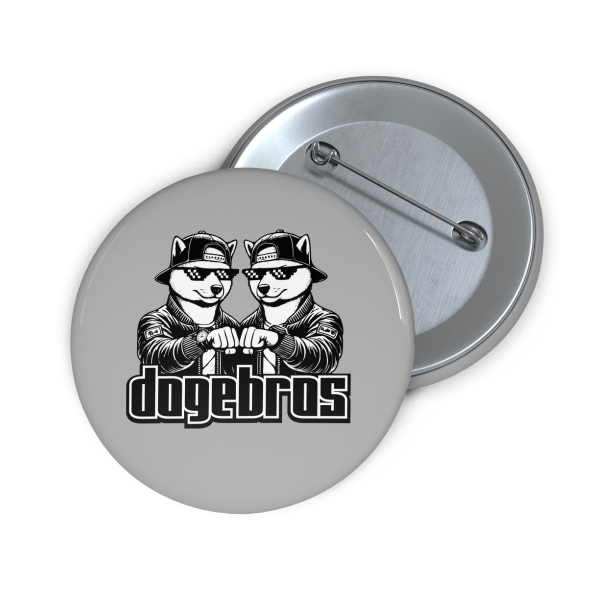 DOGEBROS Pin Buttons, Fun Badges for Gifts, Stylish Friends Accessories, Collectible Pins, Unique Party Favors - LIGHT GREY
