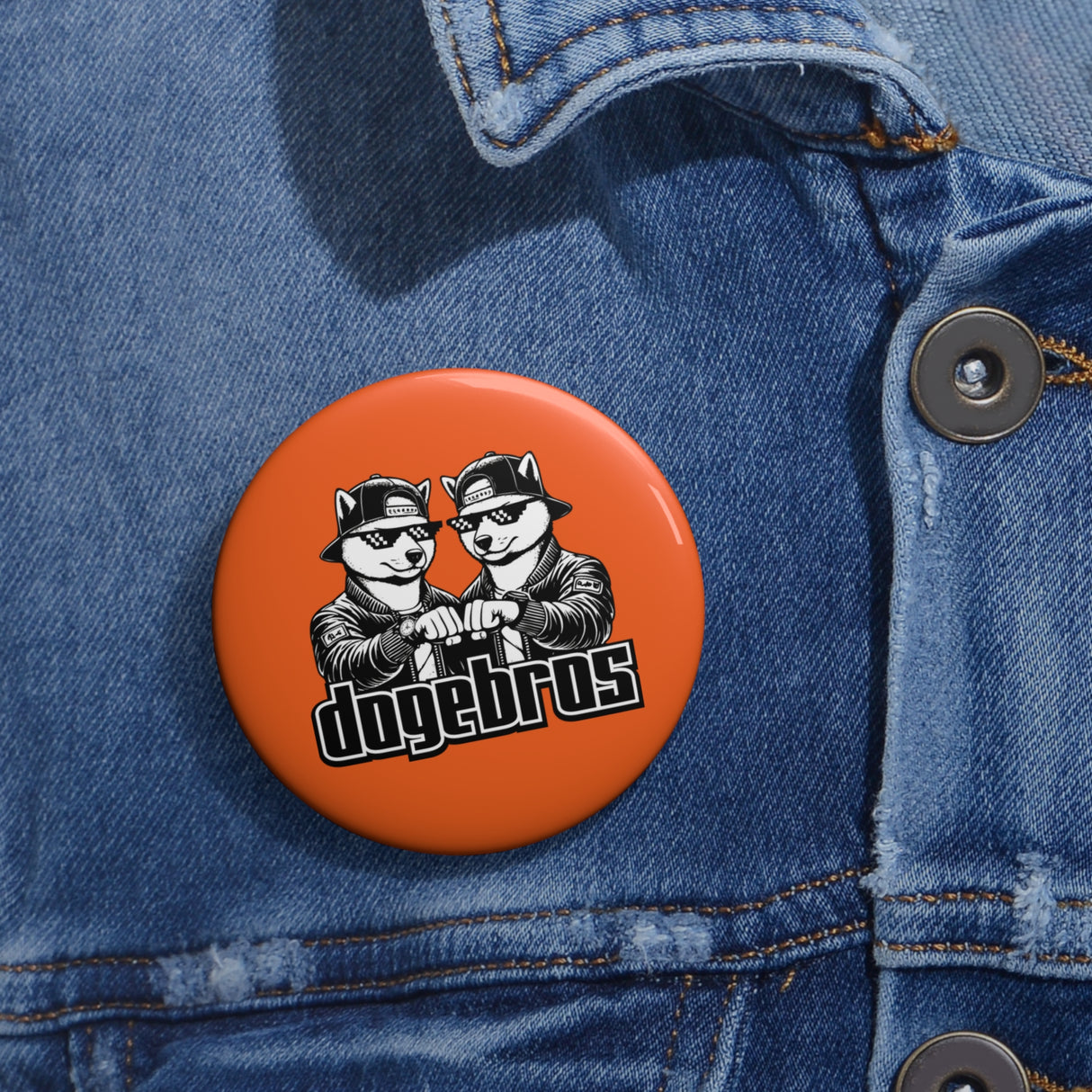 DOGEBROS Pin Buttons, Fun Badges for Gifts, Stylish Friends Accessories, Collectible Pins, Unique Party Favors - ORANGE