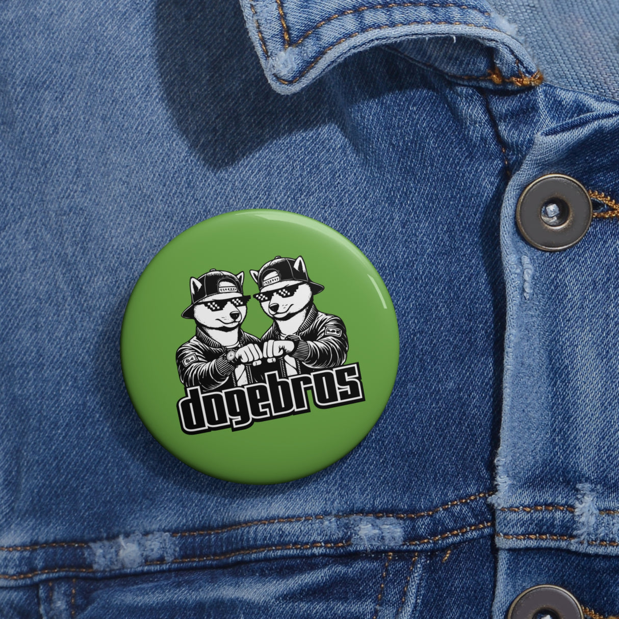 DOGEBROS Pin Buttons, Fun Badges for Gifts, Stylish Friends Accessories, Collectible Pins, Unique Party Favors - GREEN