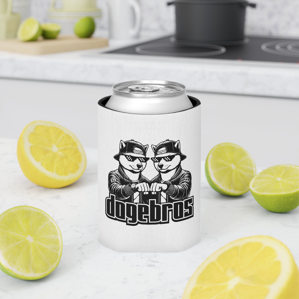 DOGEBROS Funny Can Cooler, Dog-Themed Party Favors, Perfect for BBQs, Tailgates, Gifts for Dog Lovers, Unique Drink Holder - WHITE