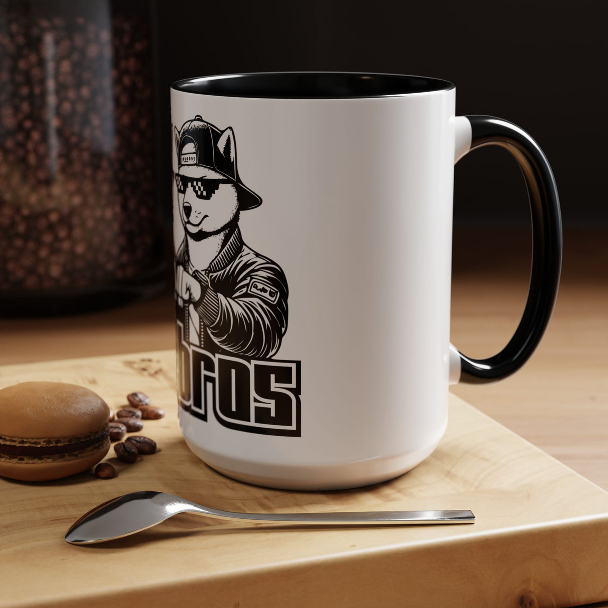 DOGEBROS Coffee Mug, Funny Dog Mug, Gift for Dog Lovers, Unique Cat Mug, Cool Pet Lover Cup, Black Handle Ceramic Mug