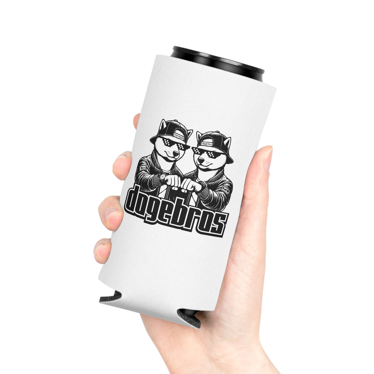 DOGEBROS Funny Can Cooler, Dog-Themed Party Favors, Perfect for BBQs, Tailgates, Gifts for Dog Lovers, Unique Drink Holder - WHITE