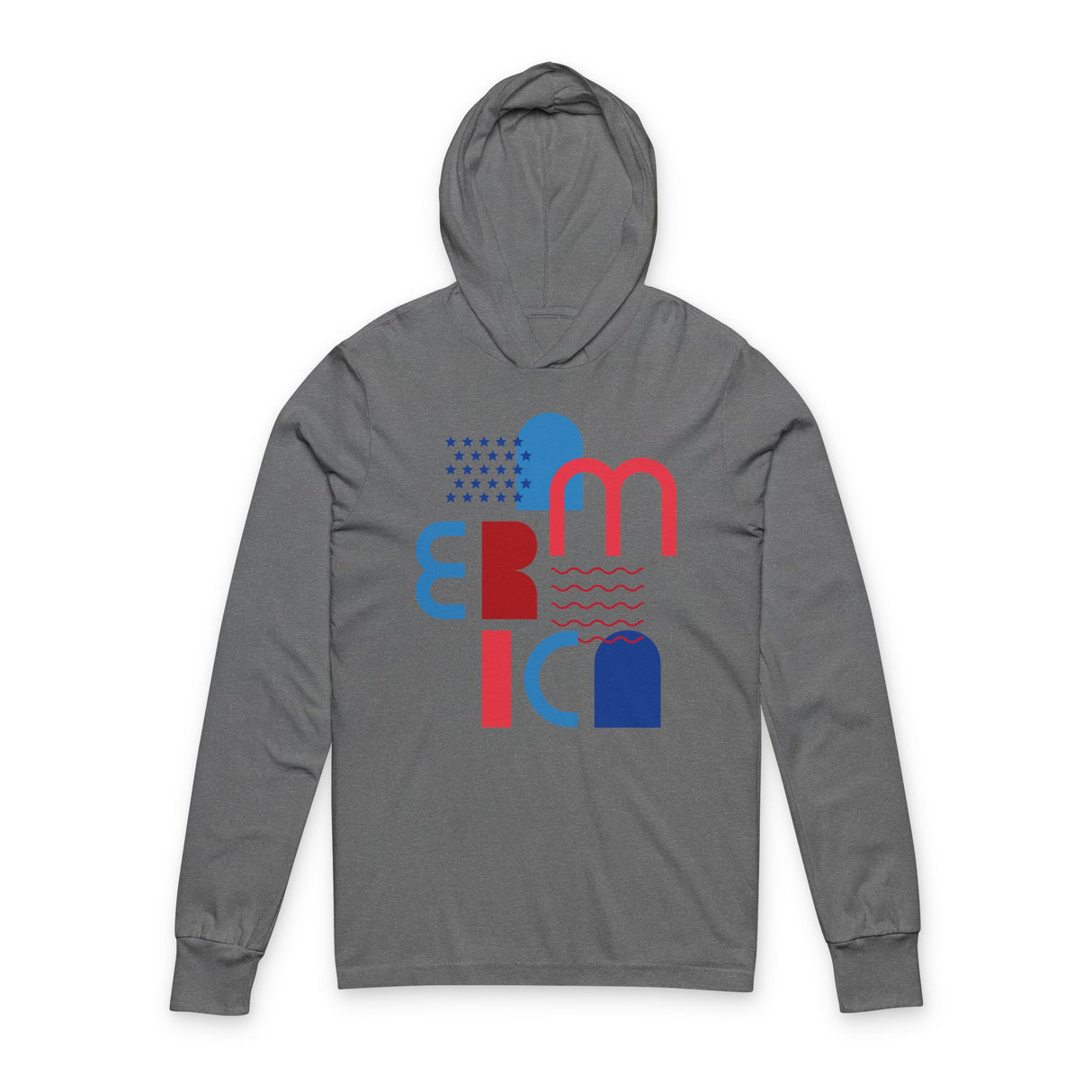 DOGEBROS Unisex Hooded Long Sleeve Tee with Abstract Design, Casual Tee, Gift for Her/Him, Summer Wear, Outdoor Apparel, Trendy Streetwear