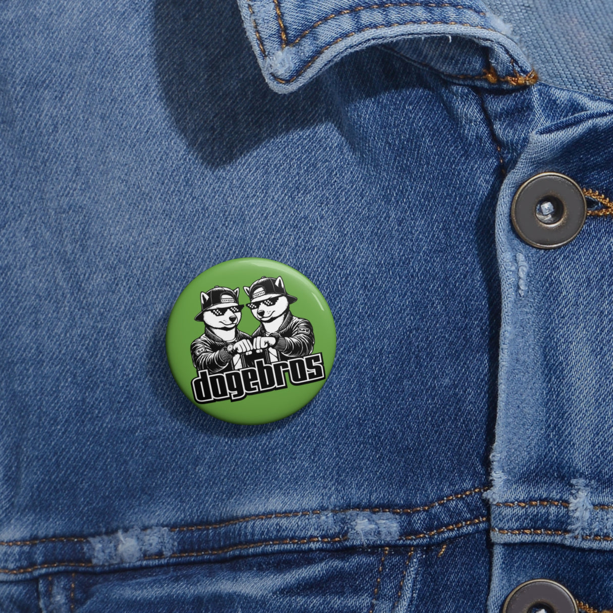 DOGEBROS Pin Buttons, Fun Badges for Gifts, Stylish Friends Accessories, Collectible Pins, Unique Party Favors - GREEN