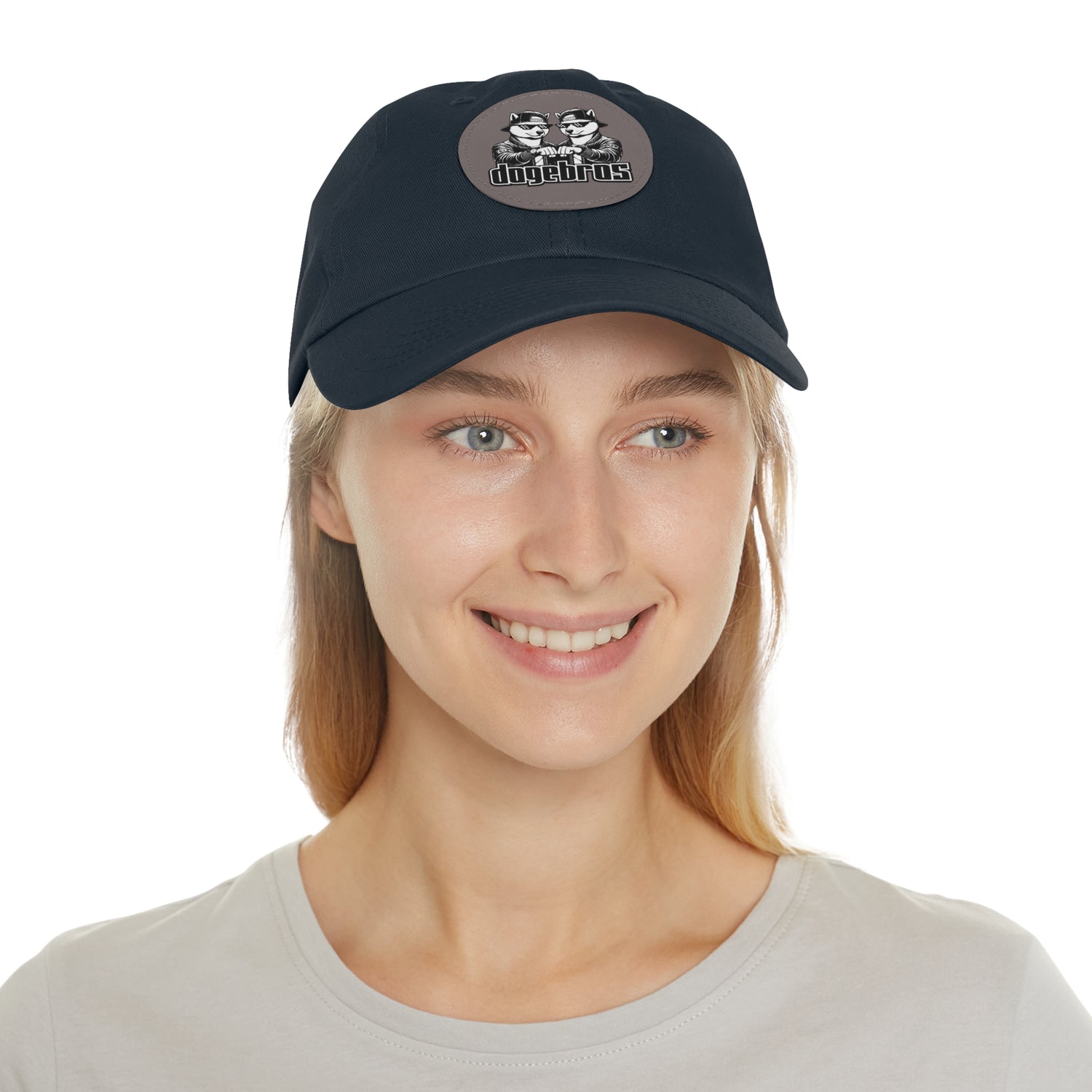 DOGEBROS Stylish Hat with Leather Patch, Casual Cap, Unique Gift for Dads, Trendy Accessories, Perfect for Everyday Wear or Special Occasions
