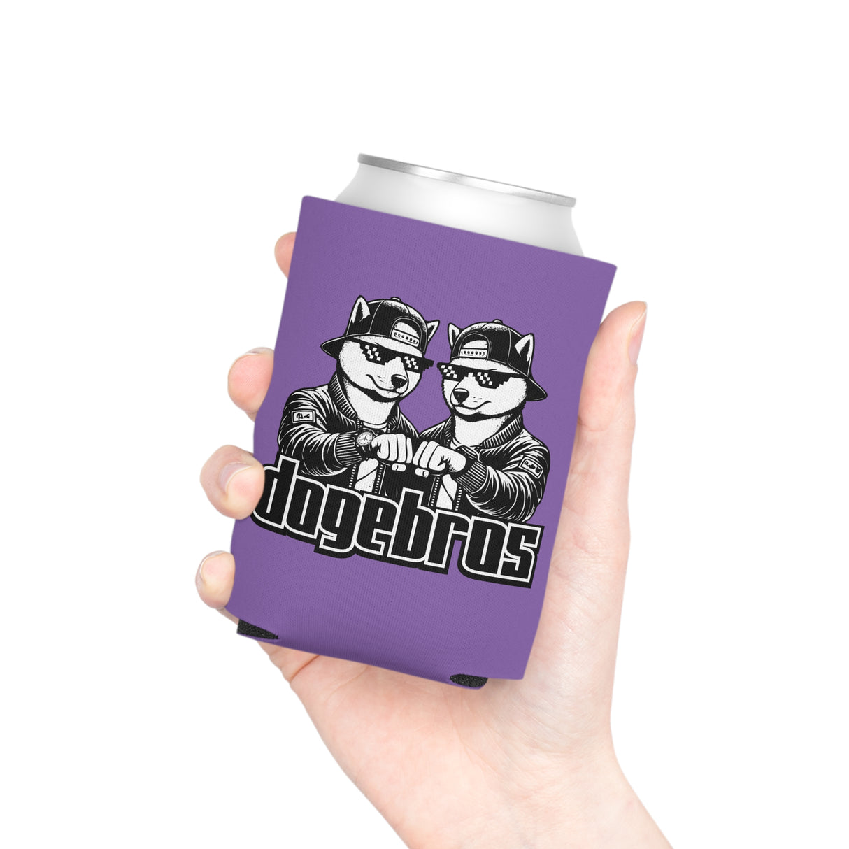DOGEBROS Funny Can Cooler, Dog-Themed Party Favors, Perfect for BBQs, Tailgates, Gifts for Dog Lovers, Unique Drink Holder - LIGHT PURPLE