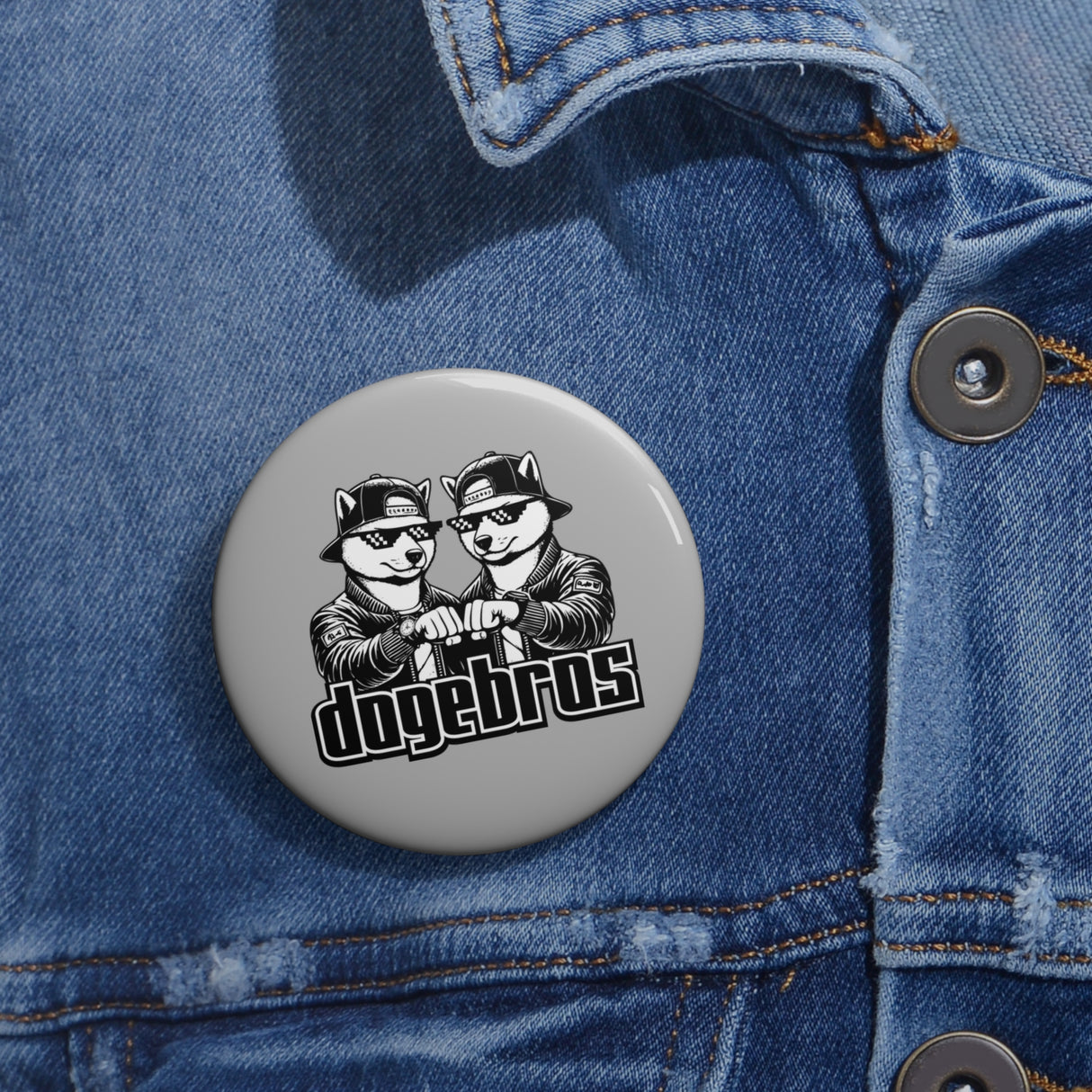 DOGEBROS Pin Buttons, Fun Badges for Gifts, Stylish Friends Accessories, Collectible Pins, Unique Party Favors - LIGHT GREY