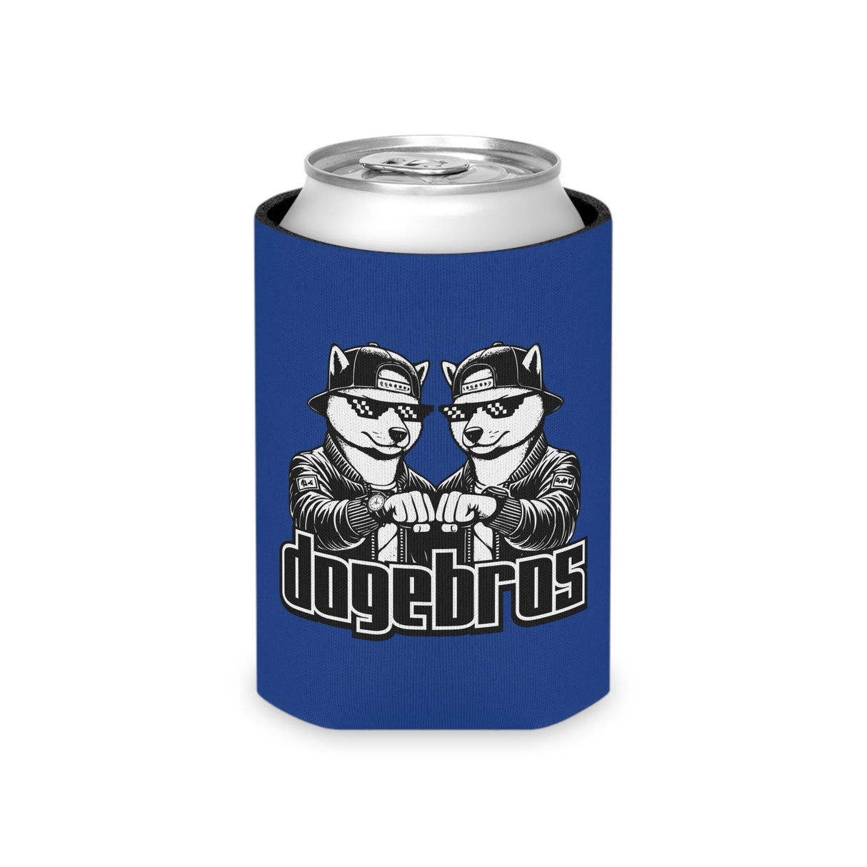 DOGEBROS Funny Can Cooler, Dog-Themed Party Favors, Perfect for BBQs, Tailgates, Gifts for Dog Lovers, Unique Drink Holder - DARK BLUE