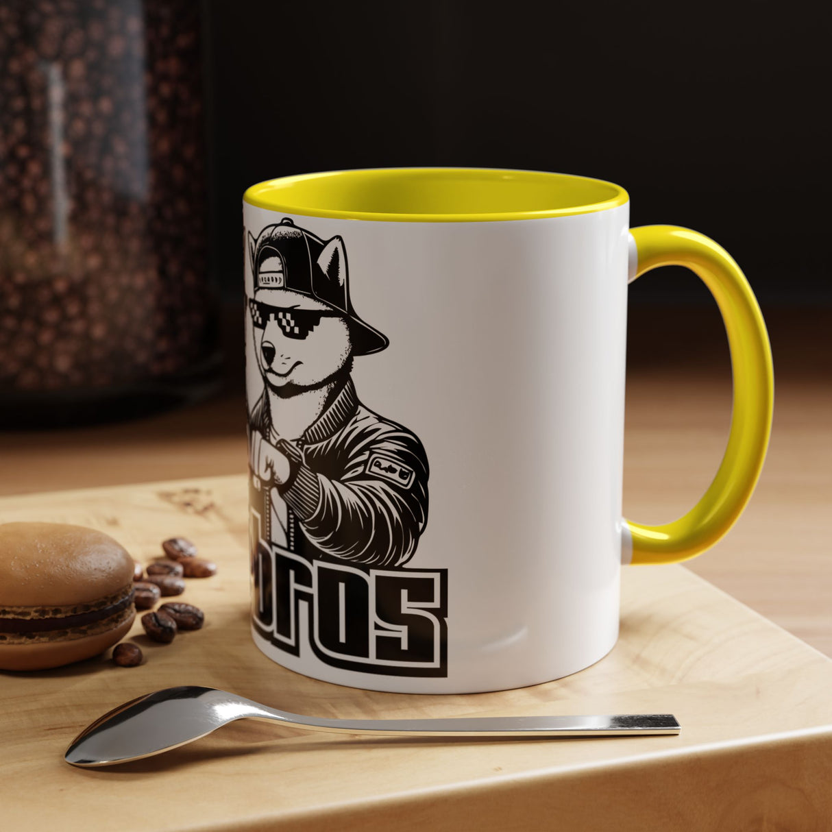 DOGEBROS Coffee Mug, Funny Dog Mug, Gift for Dog Lovers, Unique Cat Mug, Cool Pet Lover Cup, Black Handle Ceramic Mug