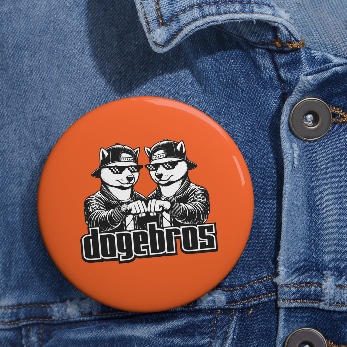 DOGEBROS Pin Buttons, Fun Badges for Gifts, Stylish Friends Accessories, Collectible Pins, Unique Party Favors - ORANGE