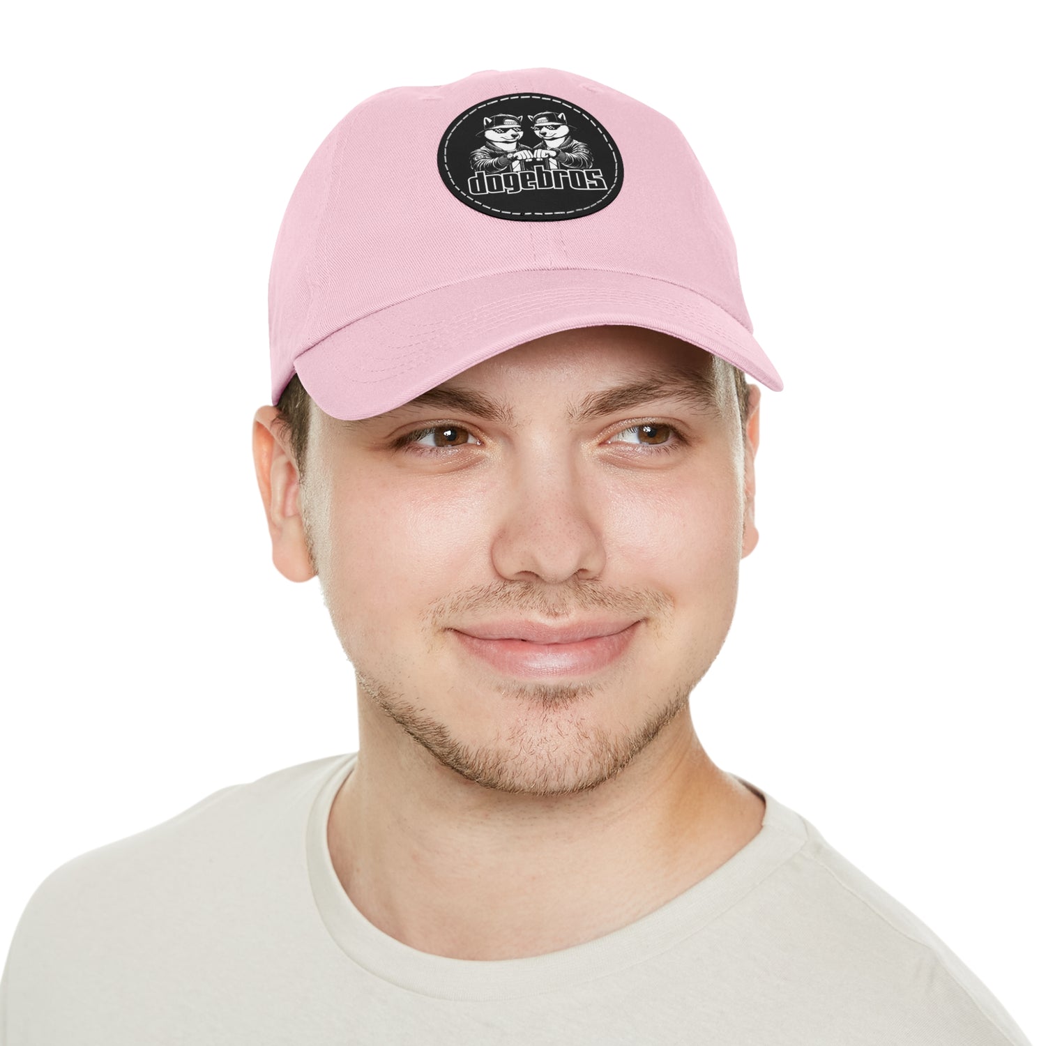 DOGEBROS Stylish Hat with Leather Patch, Casual Cap, Unique Gift for Dads, Trendy Accessories, Perfect for Everyday Wear or Special Occasions
