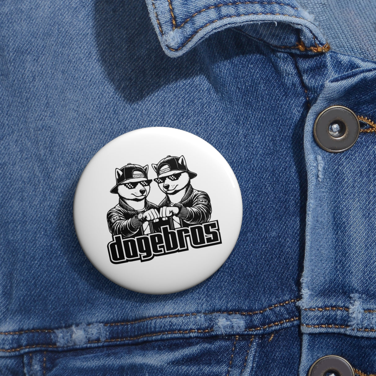 DOGEBROS Pin Buttons, Fun Badges for Gifts, Stylish Friends Accessories, Collectible Pins, Unique Party Favors - WHITE