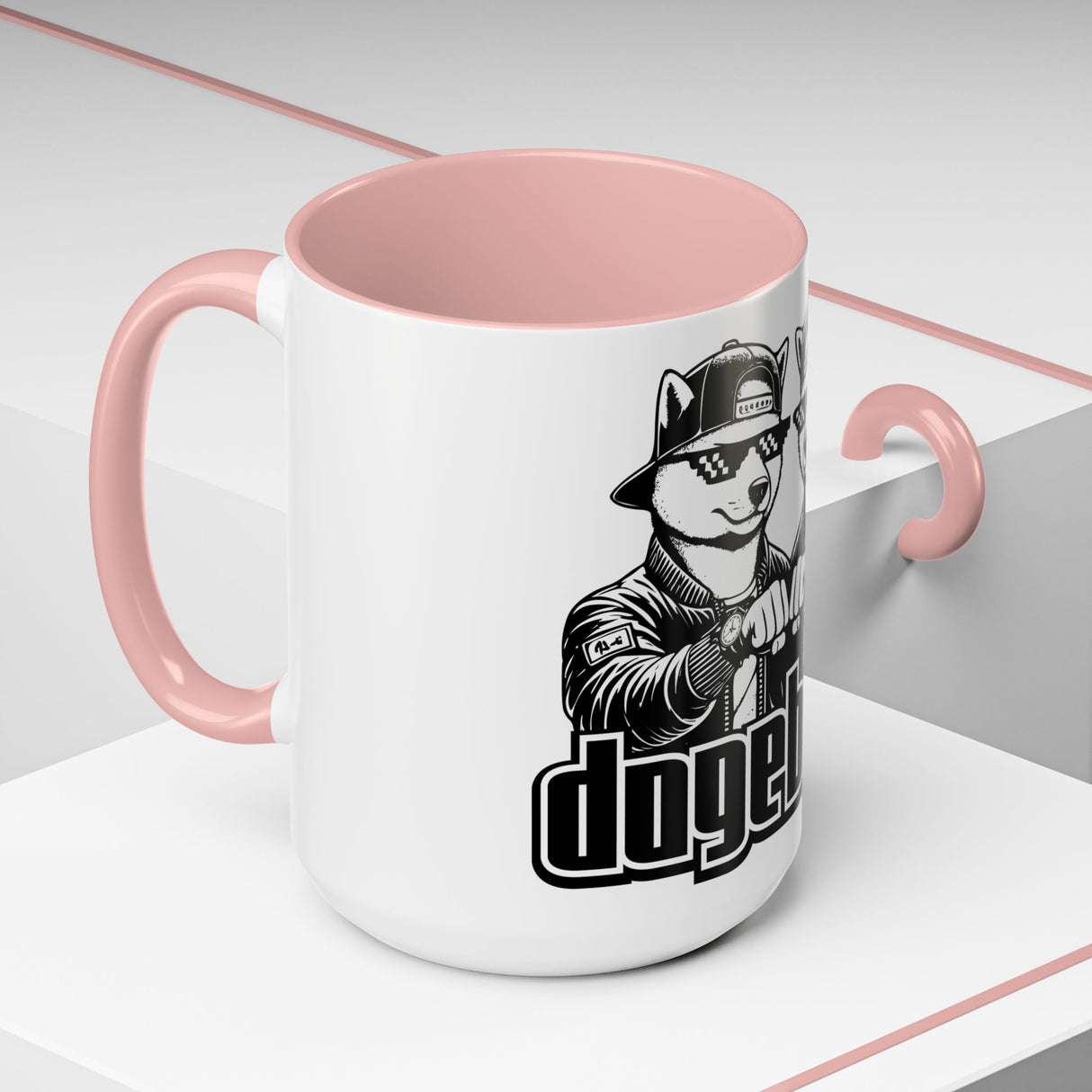 DOGEBROS Coffee Mug, Funny Dog Mug, Gift for Dog Lovers, Unique Cat Mug, Cool Pet Lover Cup, Black Handle Ceramic Mug