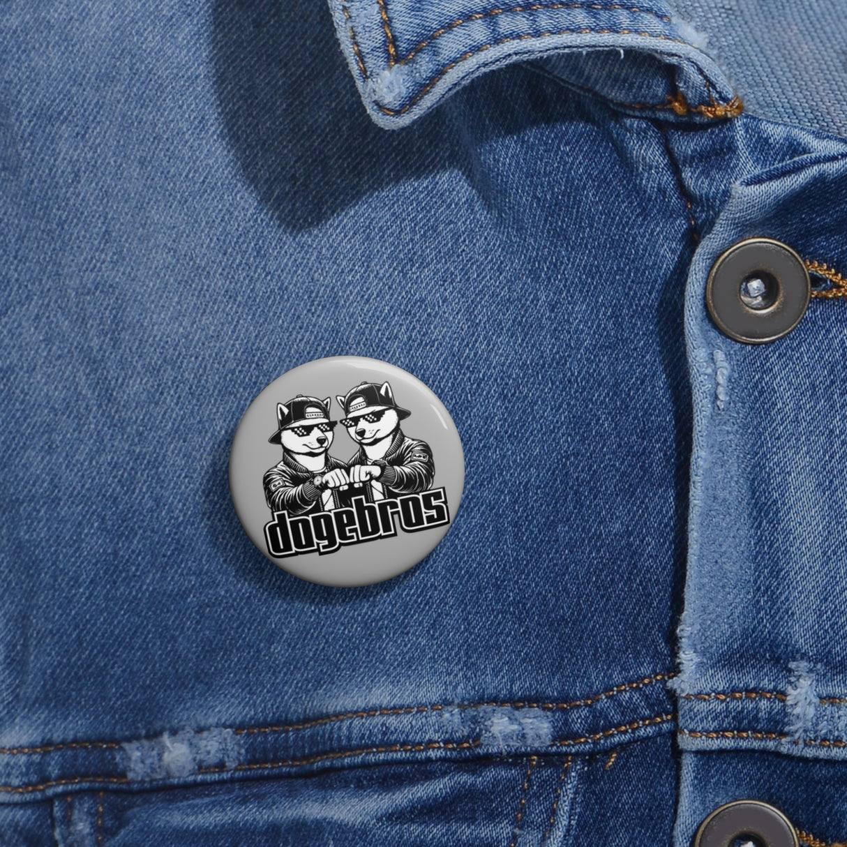 DOGEBROS Pin Buttons, Fun Badges for Gifts, Stylish Friends Accessories, Collectible Pins, Unique Party Favors - LIGHT GREY