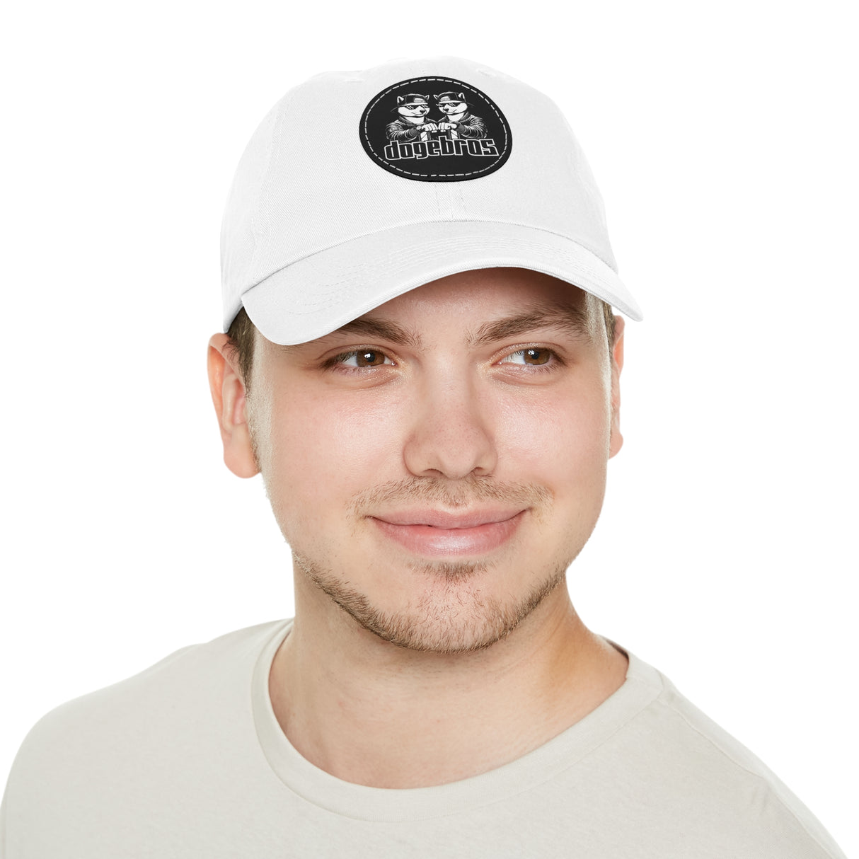 DOGEBROS Stylish Hat with Leather Patch, Casual Cap, Unique Gift for Dads, Trendy Accessories, Perfect for Everyday Wear or Special Occasions