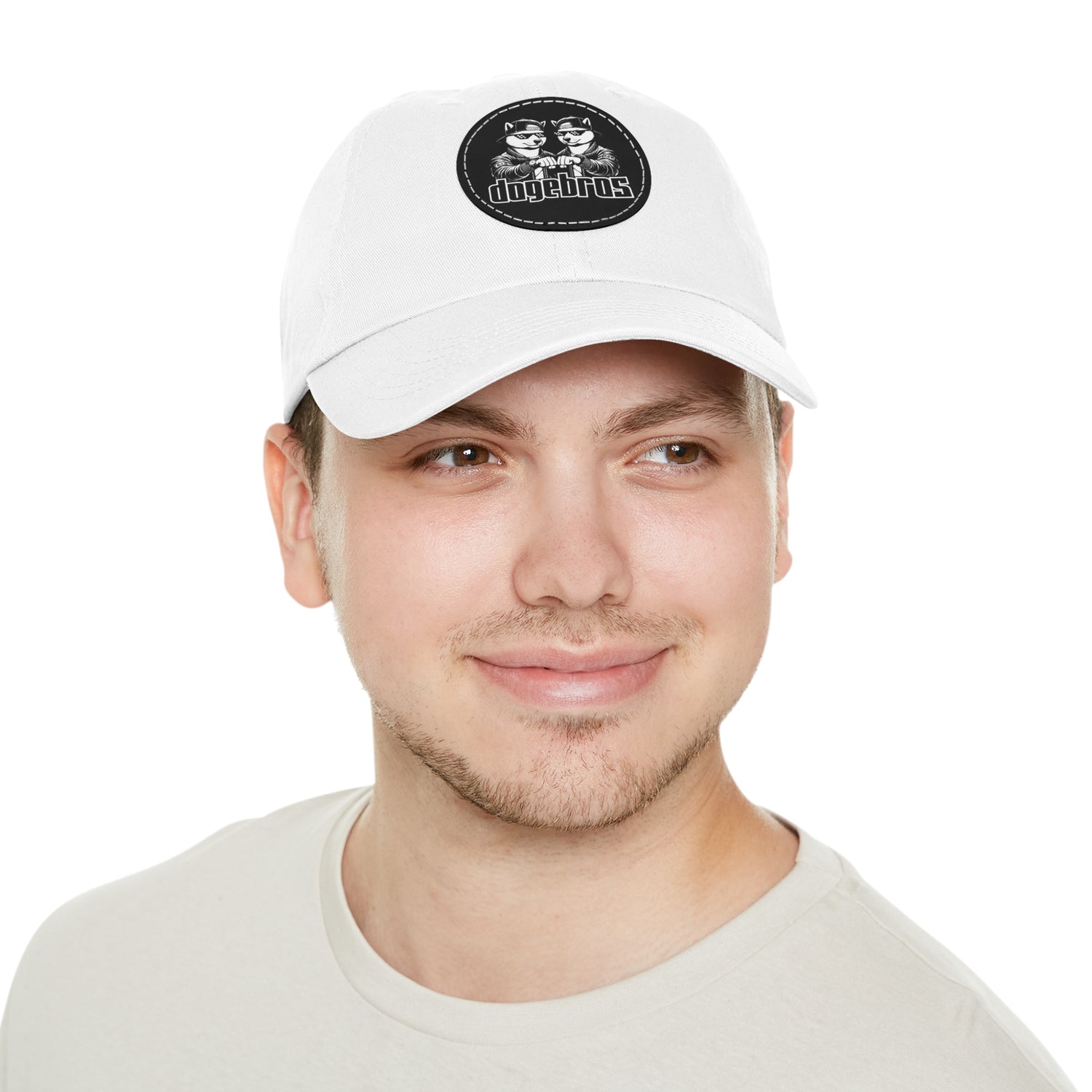 DOGEBROS Stylish Hat with Leather Patch, Casual Cap, Unique Gift for Dads, Trendy Accessories, Perfect for Everyday Wear or Special Occasions