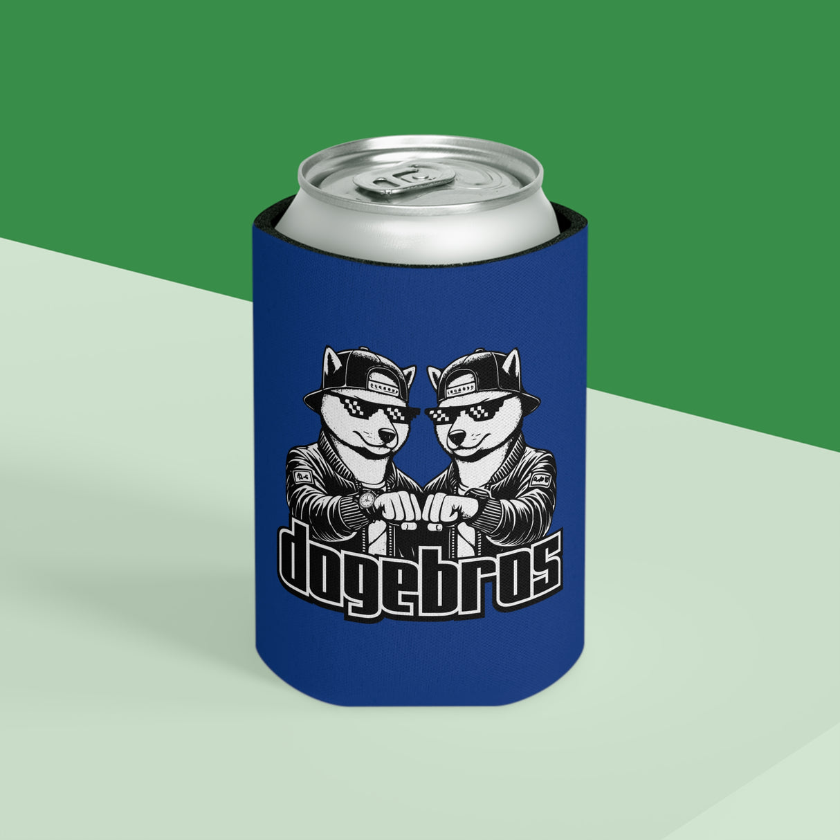 DOGEBROS Funny Can Cooler, Dog-Themed Party Favors, Perfect for BBQs, Tailgates, Gifts for Dog Lovers, Unique Drink Holder - DARK BLUE