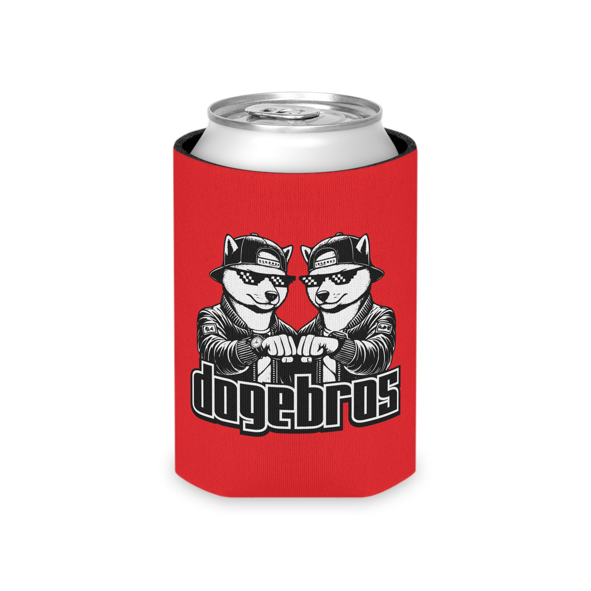 DOGEBROS Funny Can Cooler, Dog-Themed Party Favors, Perfect for BBQs, Tailgates, Gifts for Dog Lovers, Unique Drink Holder - RED