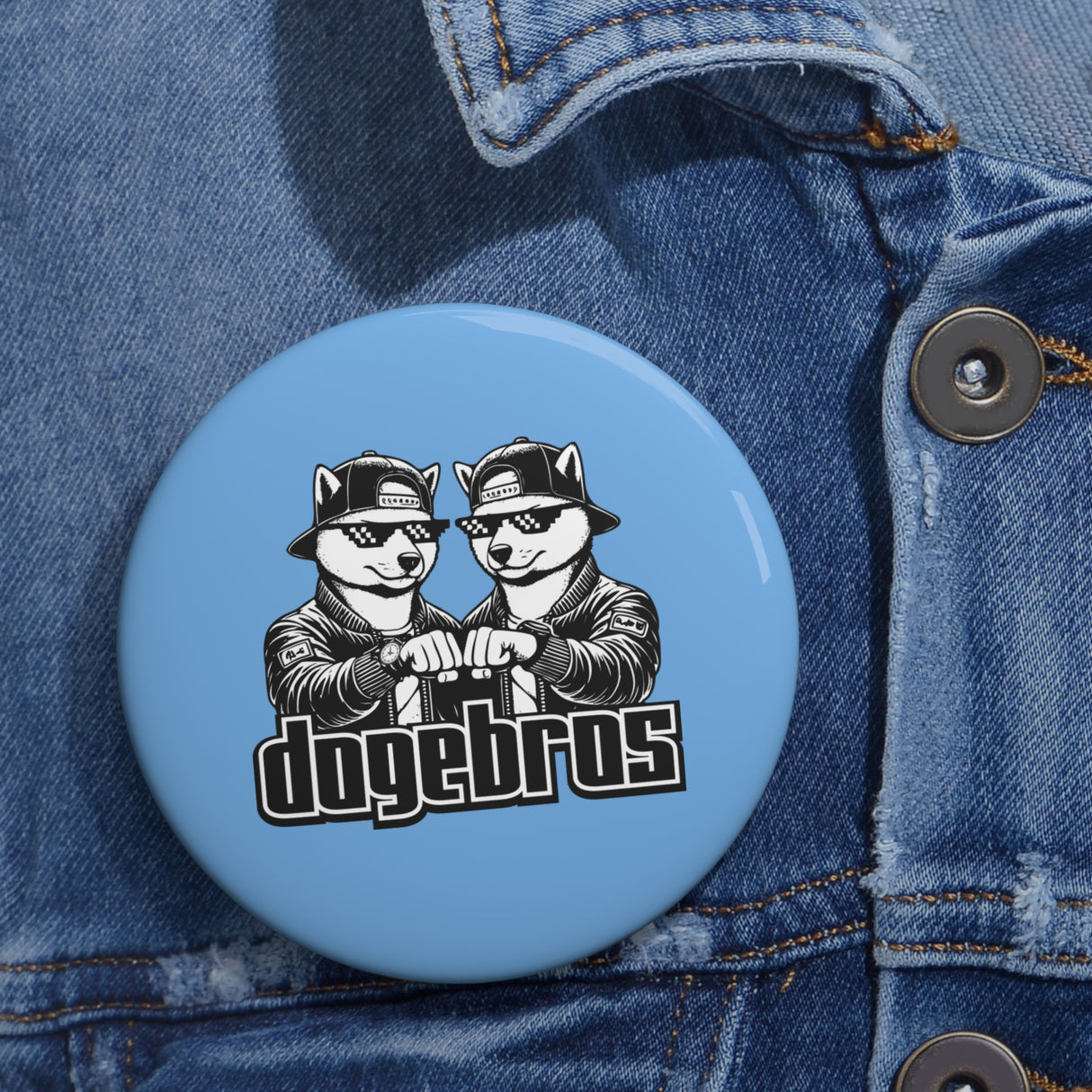 DOGEBROS Pin Buttons, Fun Badges for Gifts, Stylish Friends Accessories, Collectible Pins, Unique Party Favors - LIGHT BLUE