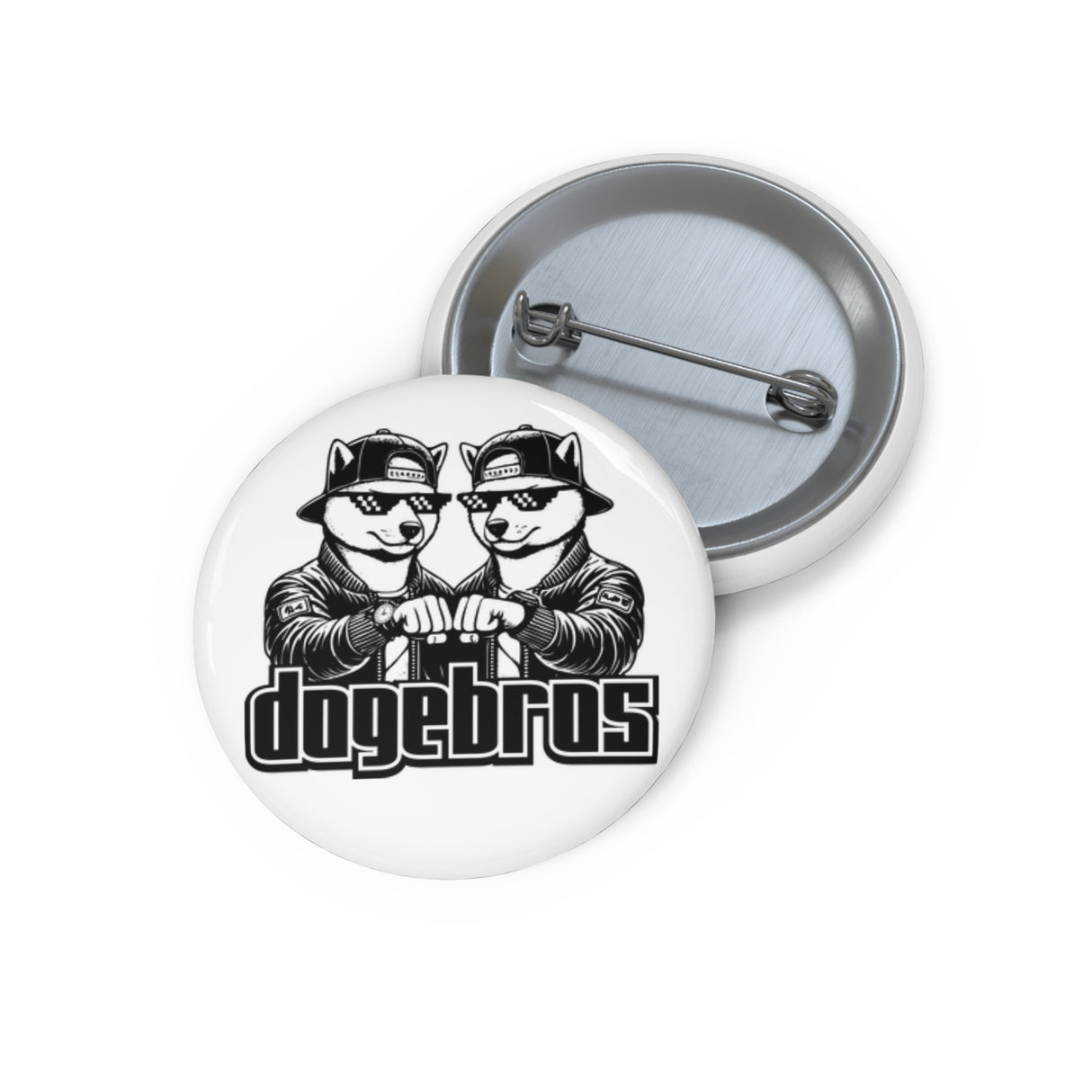 DOGEBROS Pin Buttons, Fun Badges for Gifts, Stylish Friends Accessories, Collectible Pins, Unique Party Favors - WHITE