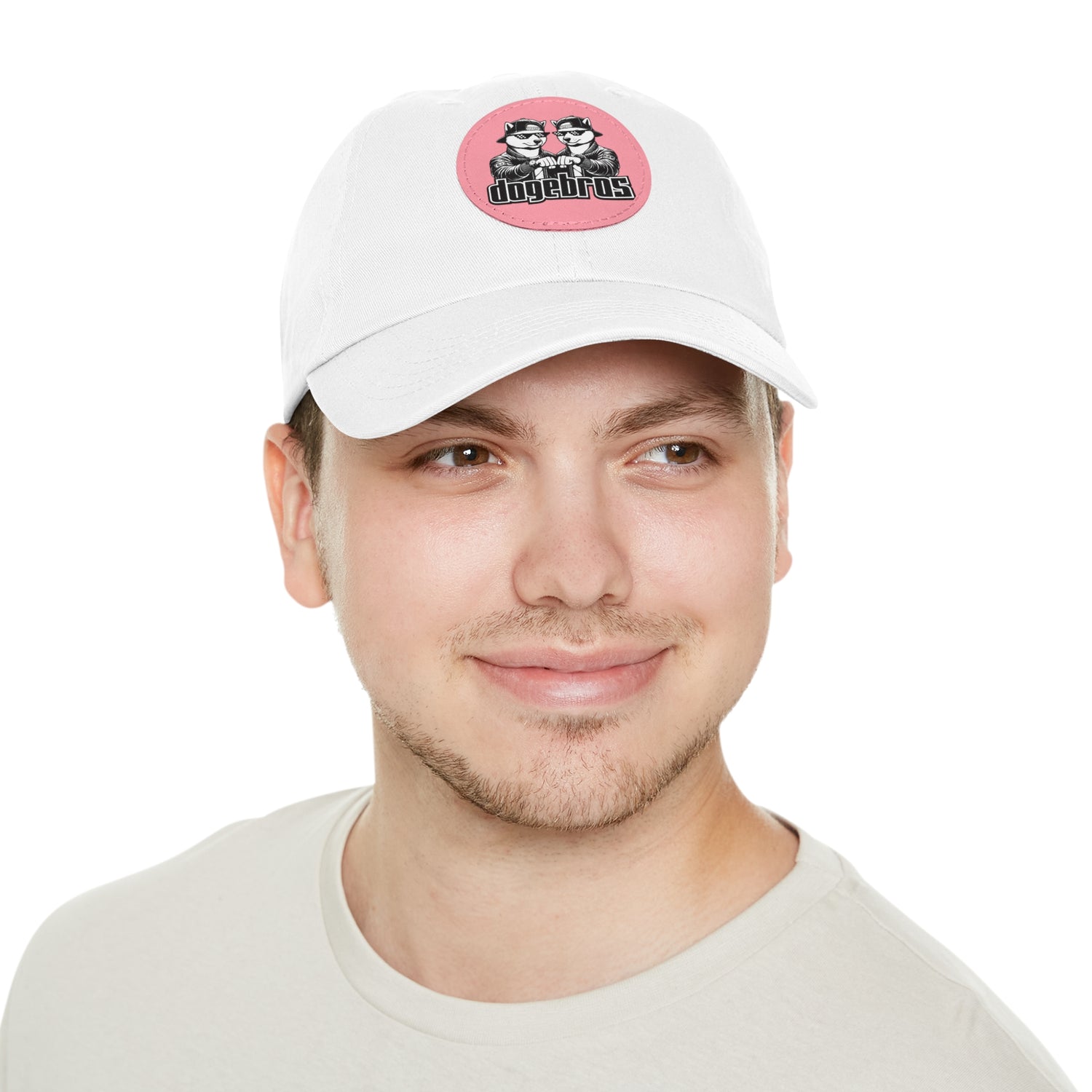DOGEBROS Stylish Hat with Leather Patch, Casual Cap, Unique Gift for Dads, Trendy Accessories, Perfect for Everyday Wear or Special Occasions