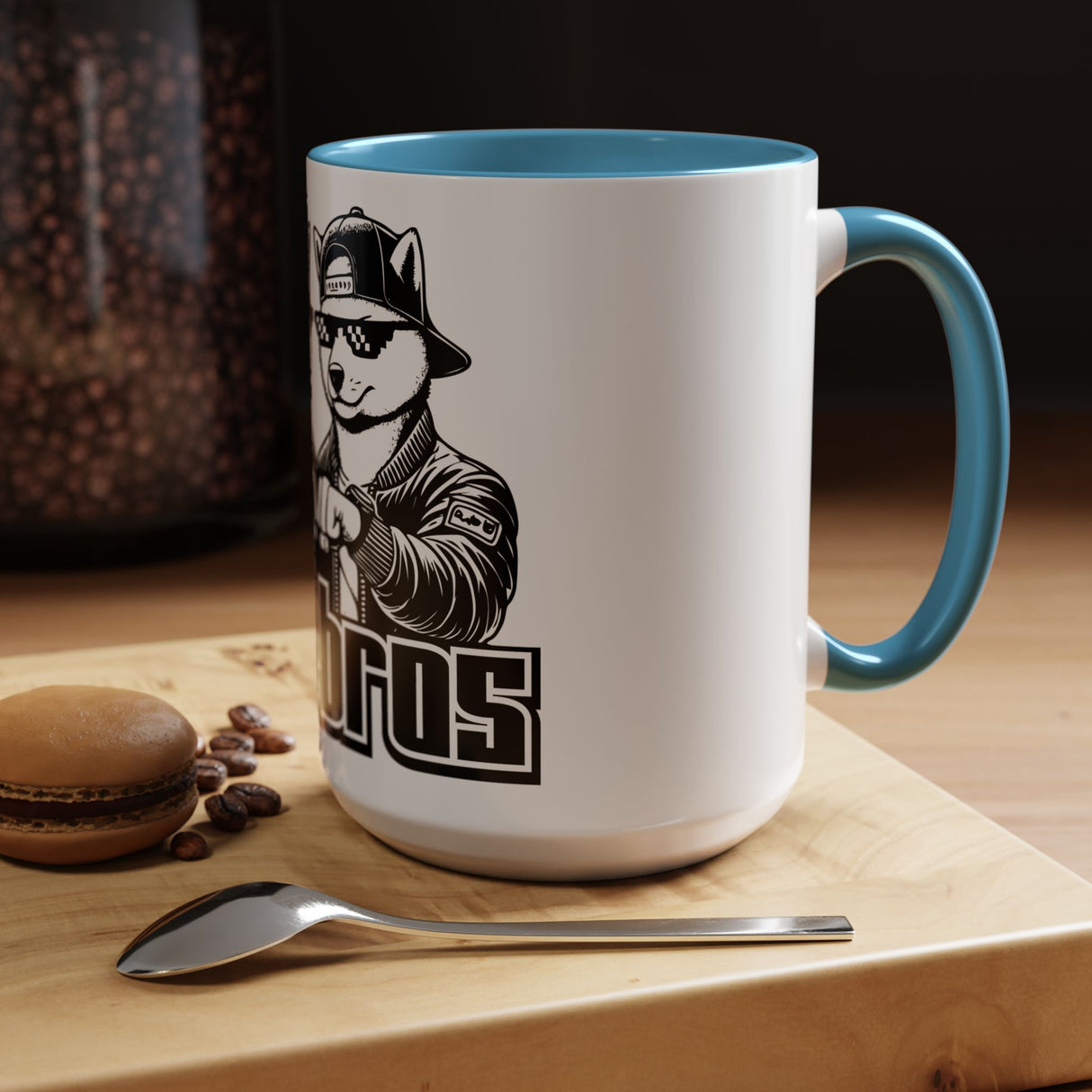 DOGEBROS Coffee Mug, Funny Dog Mug, Gift for Dog Lovers, Unique Cat Mug, Cool Pet Lover Cup, Black Handle Ceramic Mug