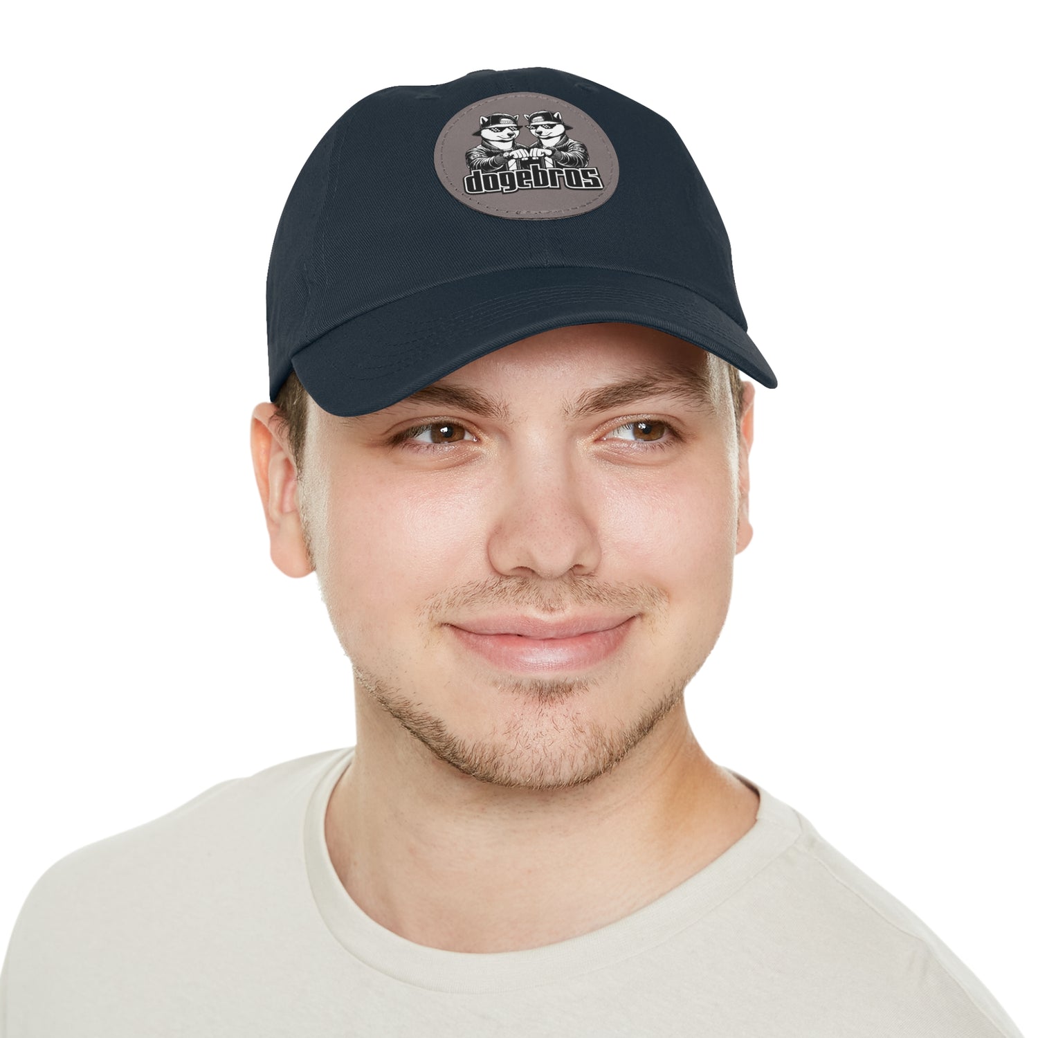 DOGEBROS Stylish Hat with Leather Patch, Casual Cap, Unique Gift for Dads, Trendy Accessories, Perfect for Everyday Wear or Special Occasions