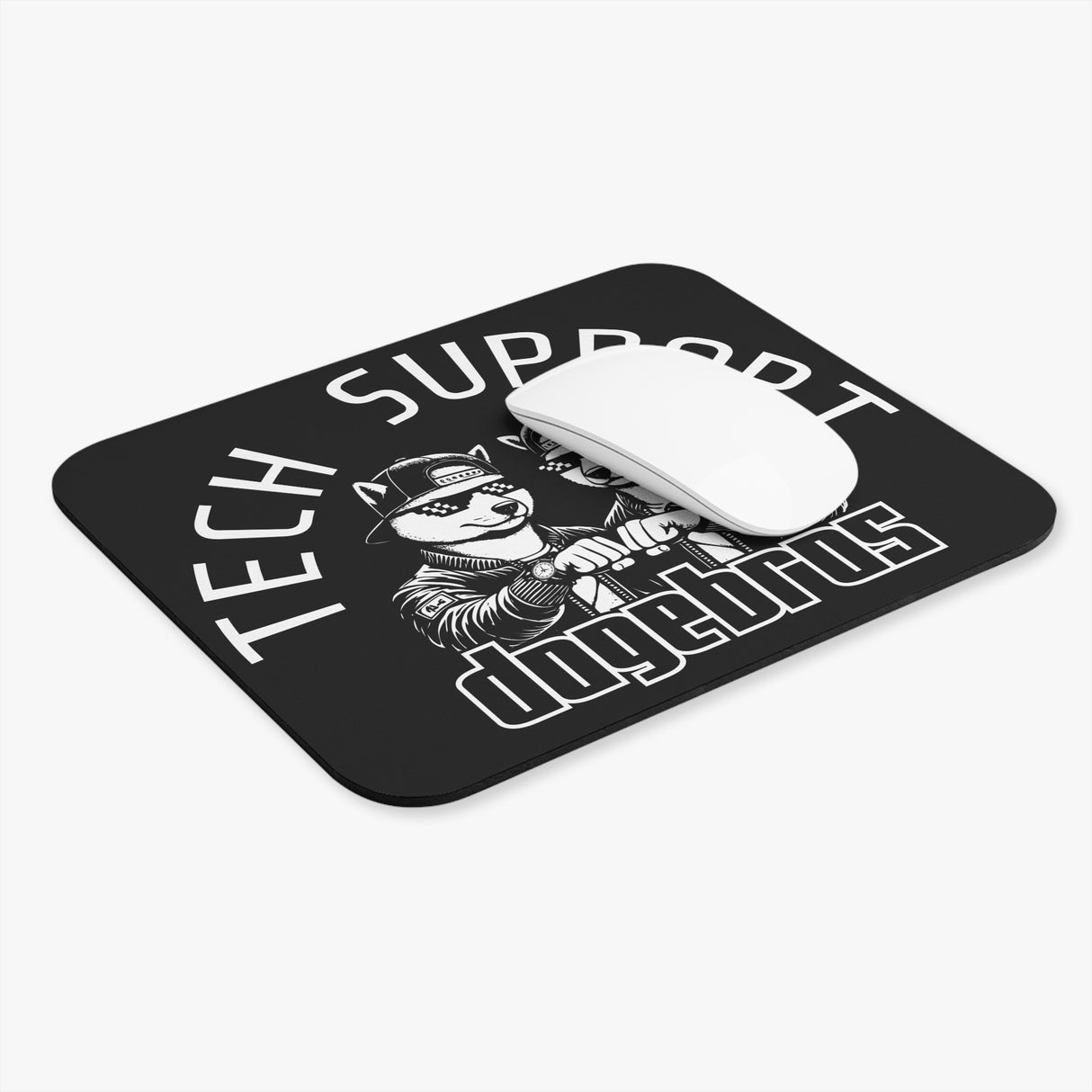DOGEBROS "TECH SUPPORT" Mouse Pad, Funny Office Decor, Gift for Tech Lovers, Gaming Accessories, Home Office Essentials
