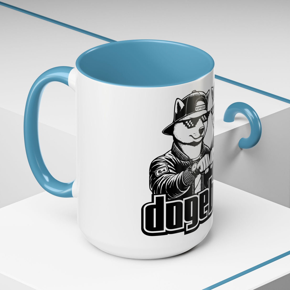 DOGEBROS Coffee Mug, Funny Dog Mug, Gift for Dog Lovers, Unique Cat Mug, Cool Pet Lover Cup, Black Handle Ceramic Mug