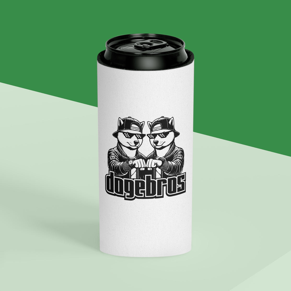 DOGEBROS Funny Can Cooler, Dog-Themed Party Favors, Perfect for BBQs, Tailgates, Gifts for Dog Lovers, Unique Drink Holder - WHITE